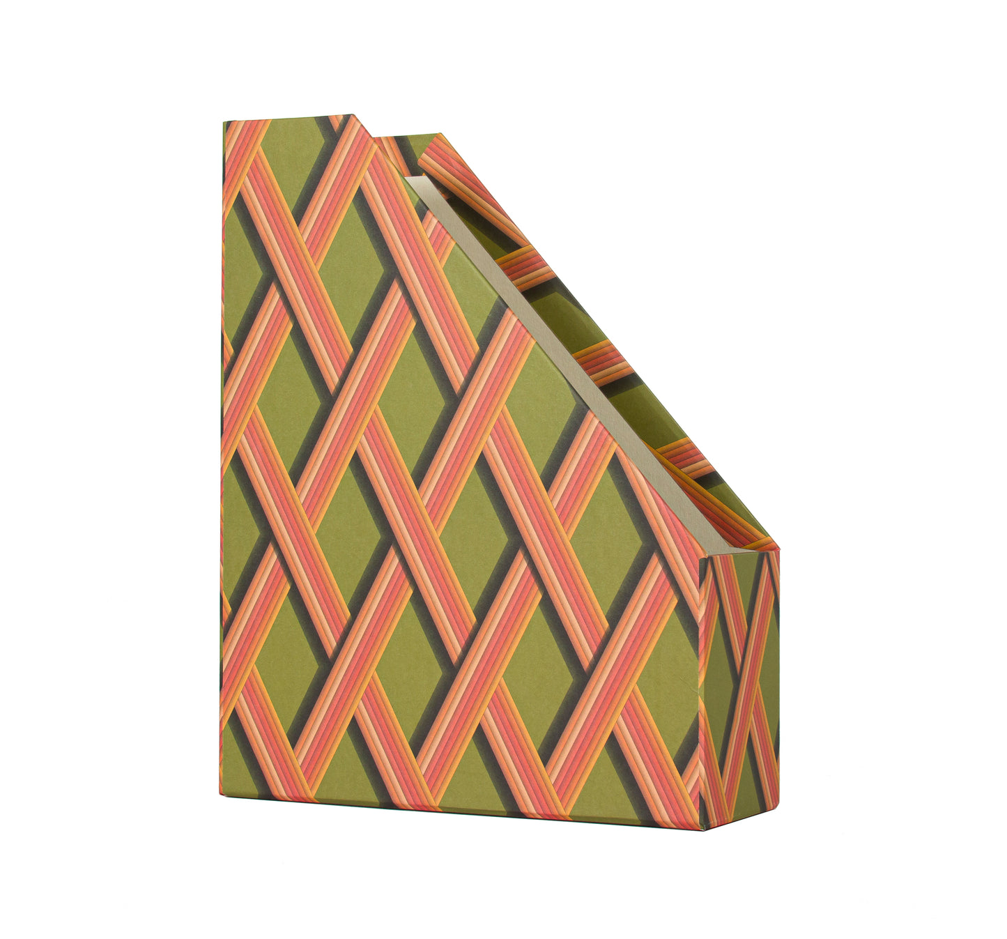 Magazine File - Bright Olive Trellis Work