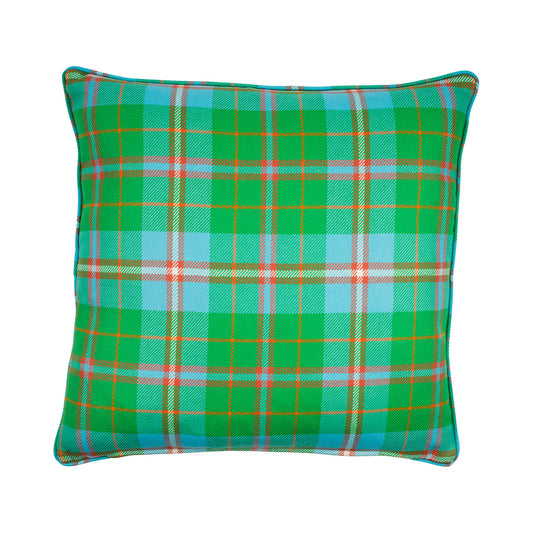 Large Check Lambswool Cushion - Apple