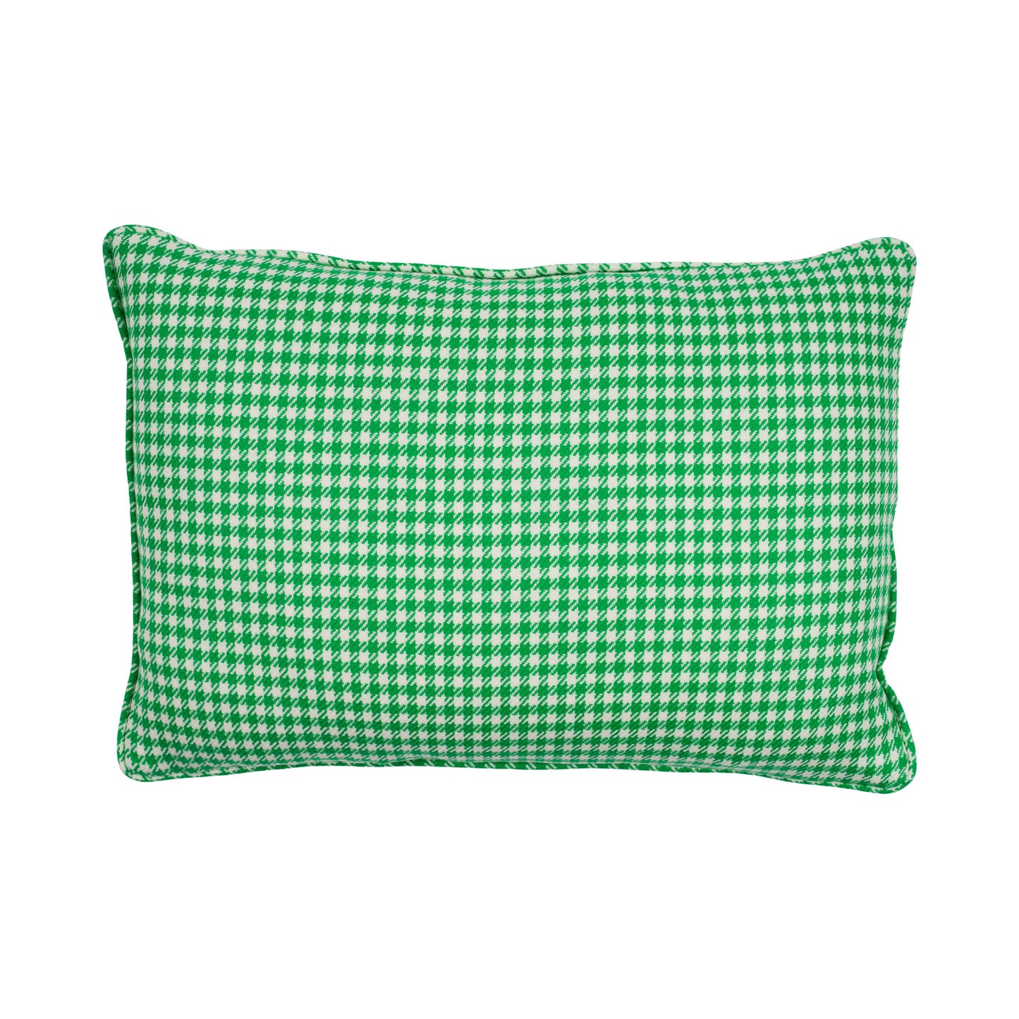 Houndstooth Lambswool Cushion - Green
