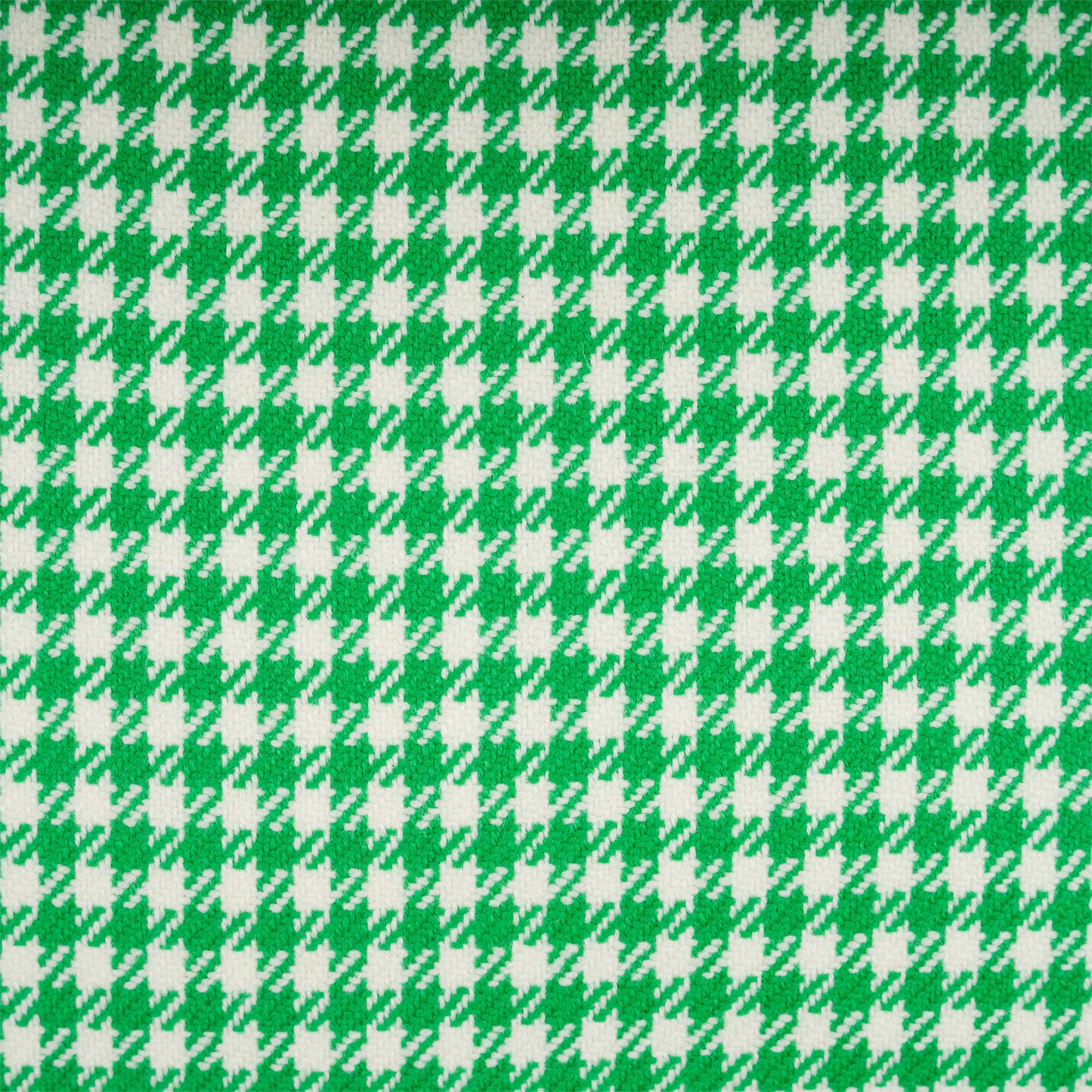 Houndstooth Lambswool Cushion - Green