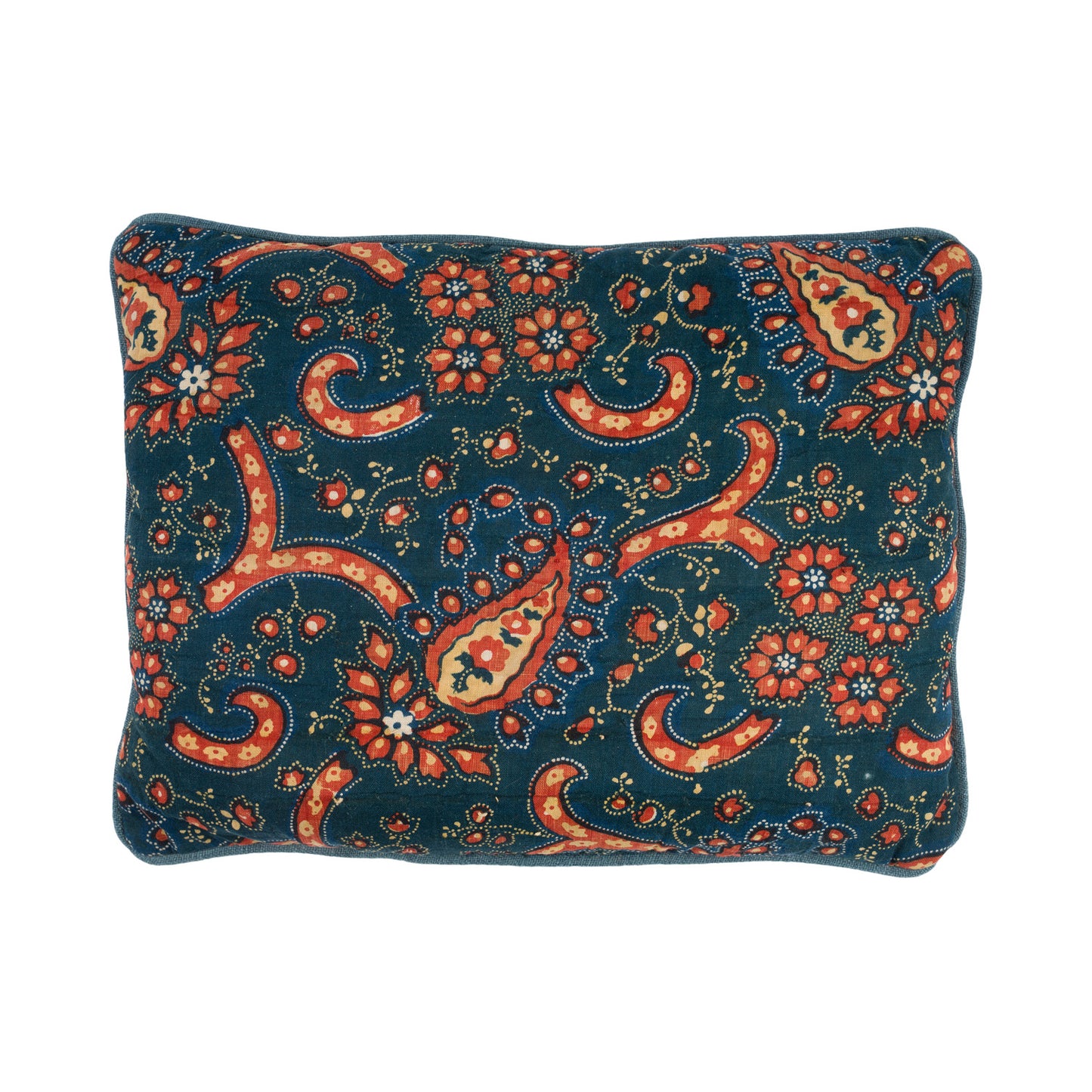 19th Century Indigo Provencal Quilt Fragment Lavender Pillow - XL
