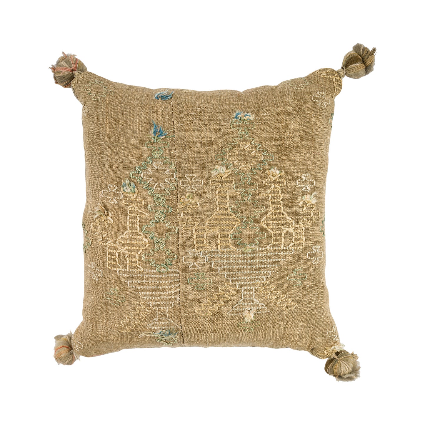 Moroccan Raw Silk Embroidery Lavender Pillow - XL