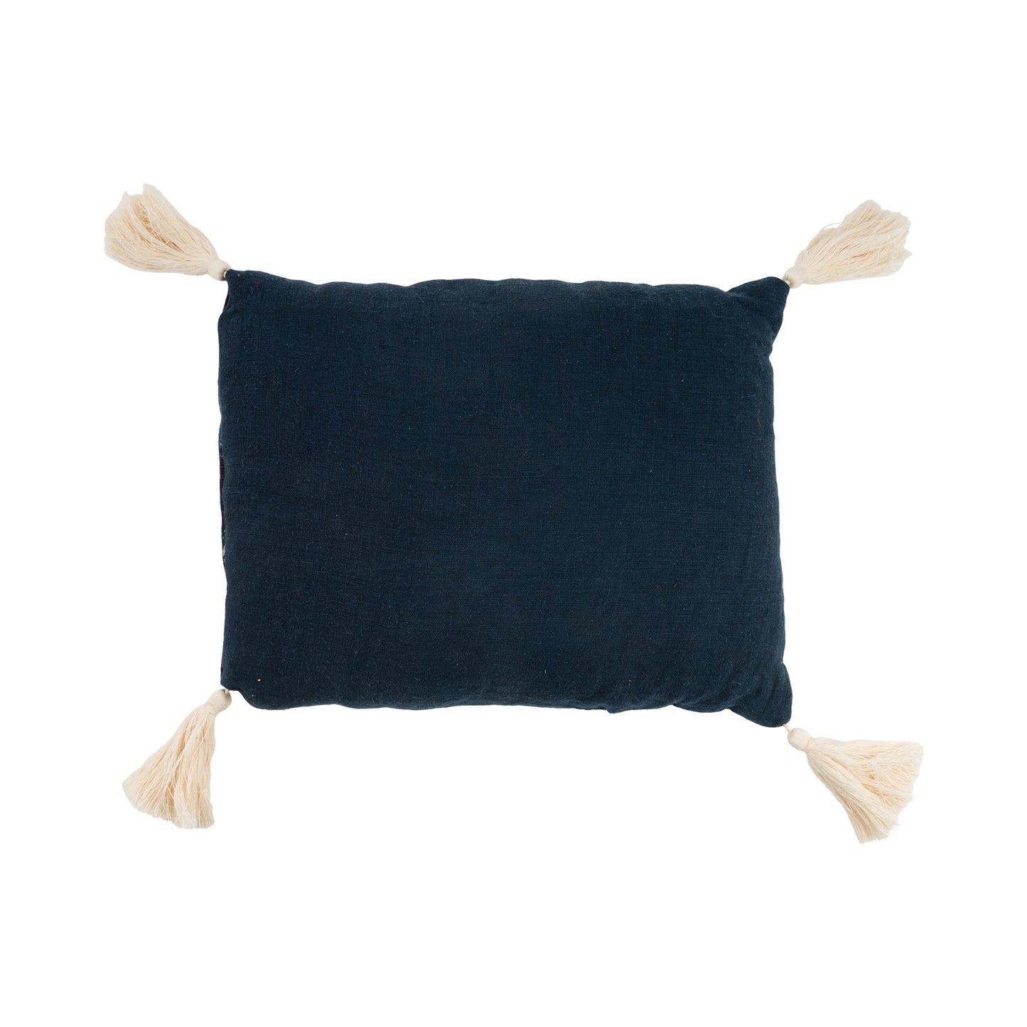 19th Century Indigo Japanese Blockprint Lavender Pillow- XXL