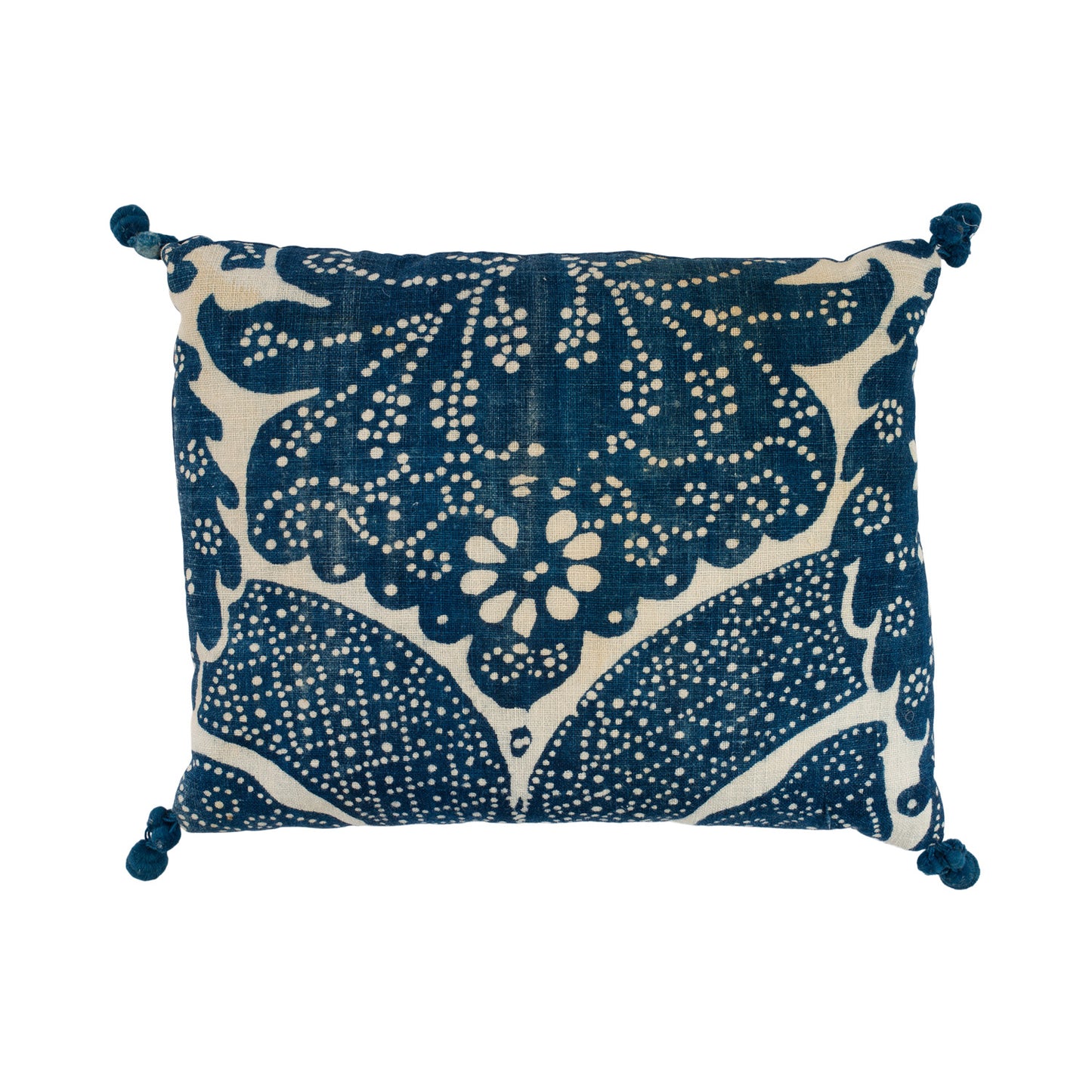 17th Century French Indigo Woodblock Lavender Pillow - XXL