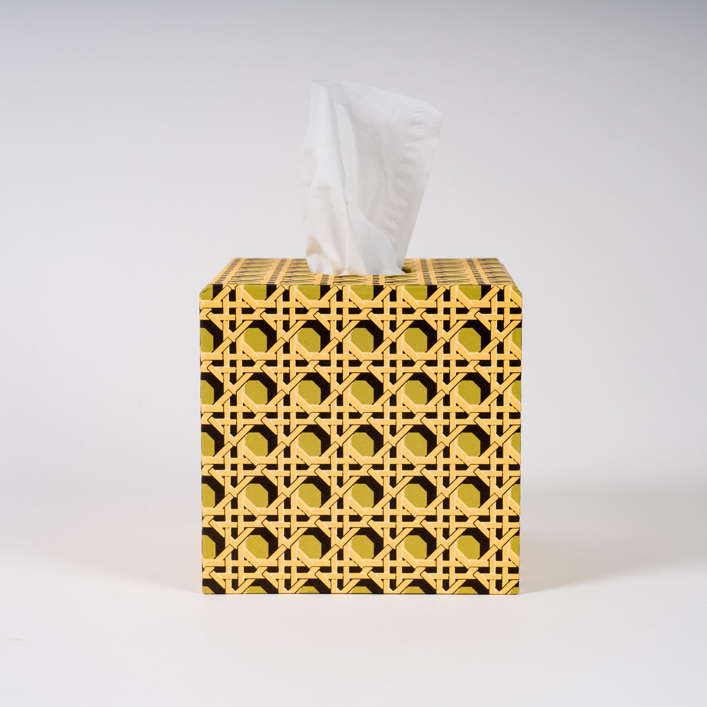 Tissue Box Regency Caning - Khaki Green
