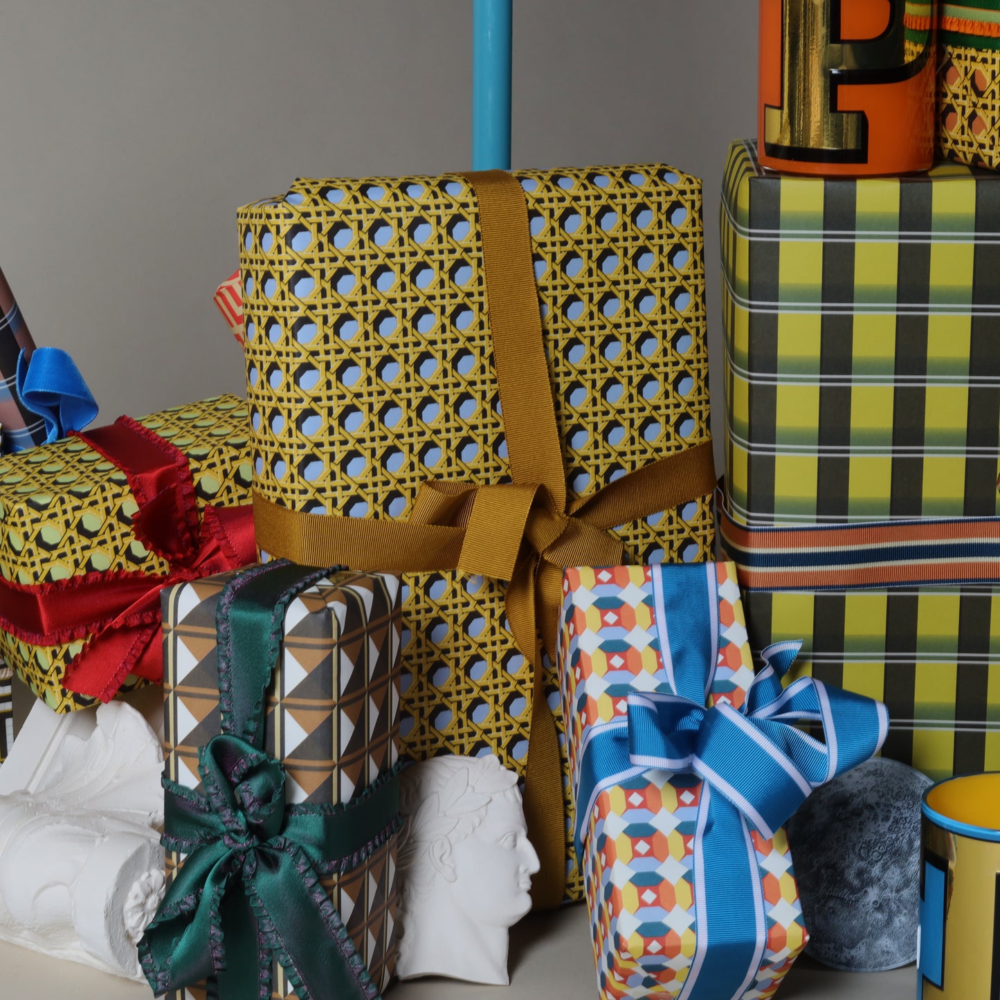 Undulating Stripes - 5 Sheets Of Blue Paper