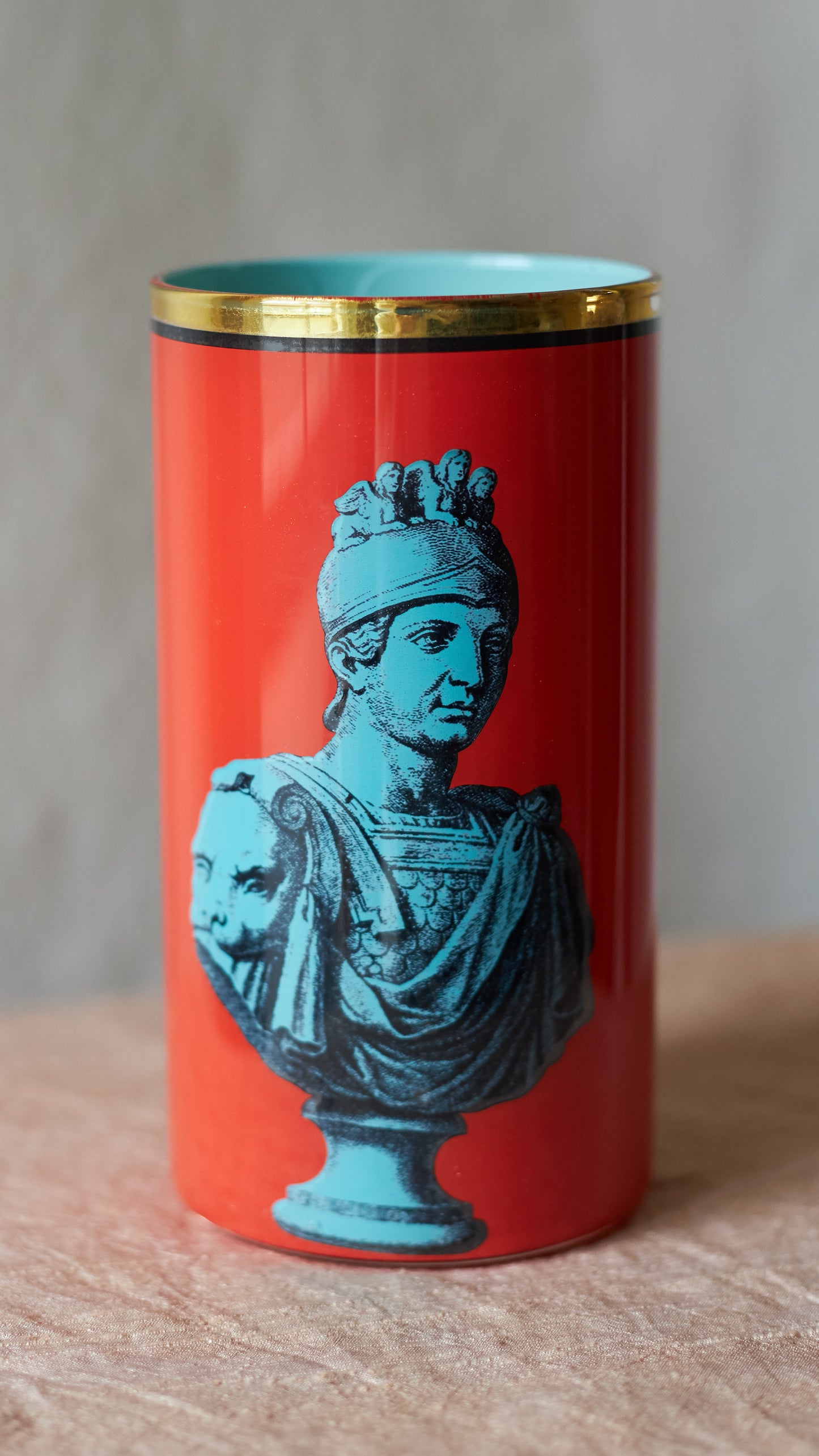 Roman Soldier Bust Brush Pot