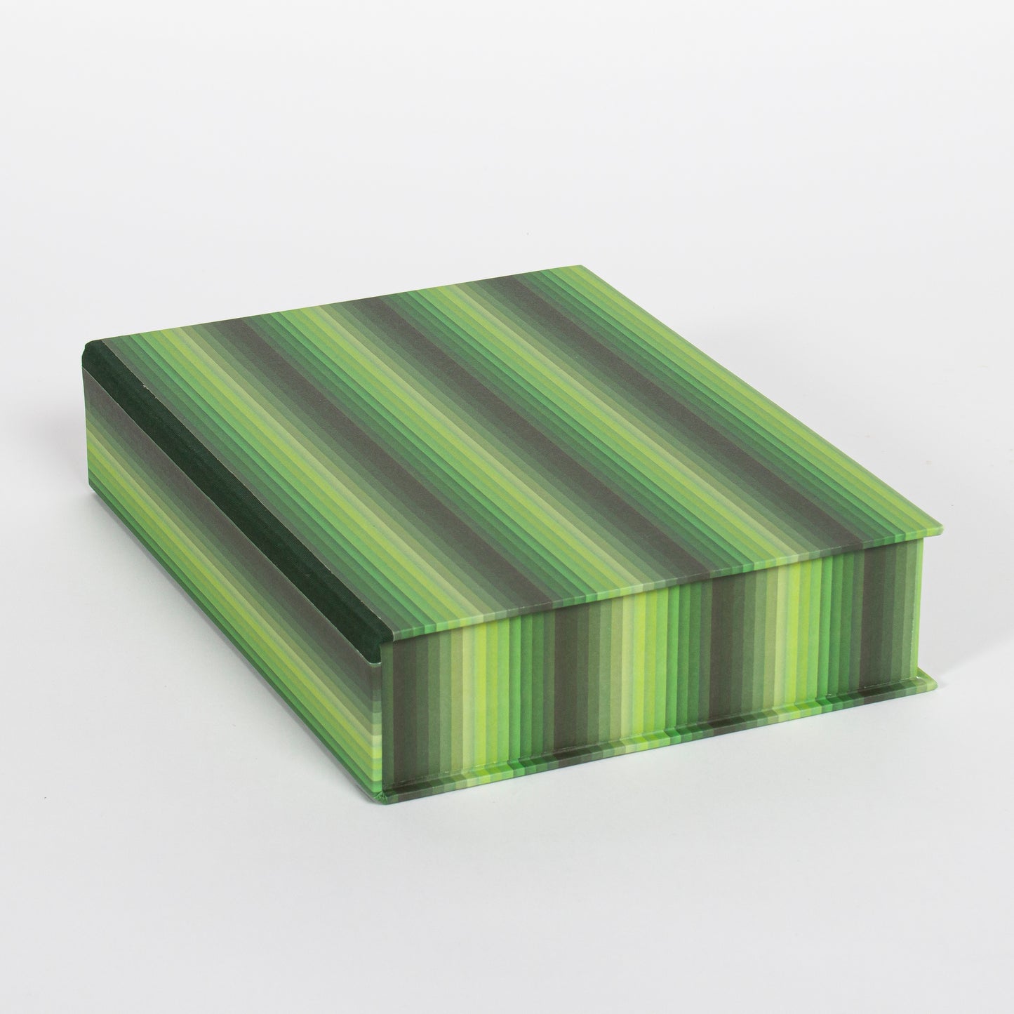 A5 Boxfile - Green Undulating Stripes