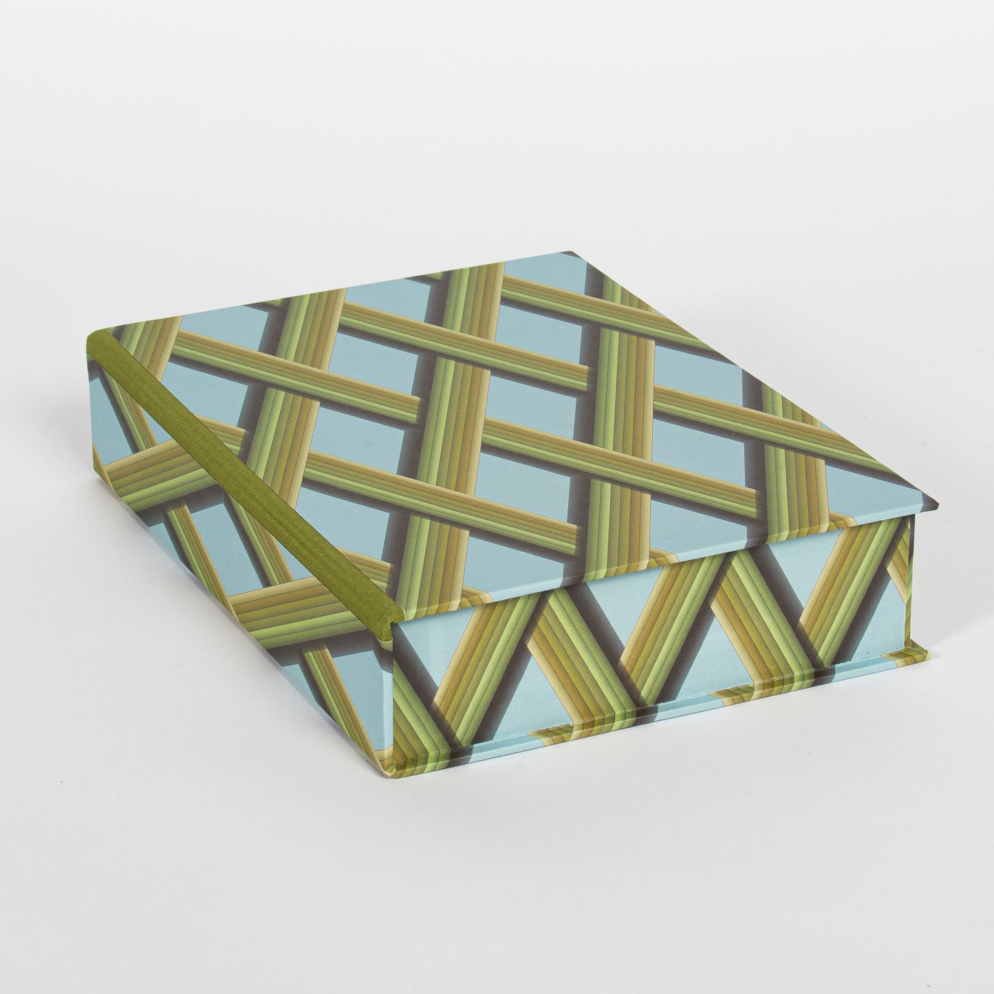 A4 Boxfile - Sky Blue Trellis Work