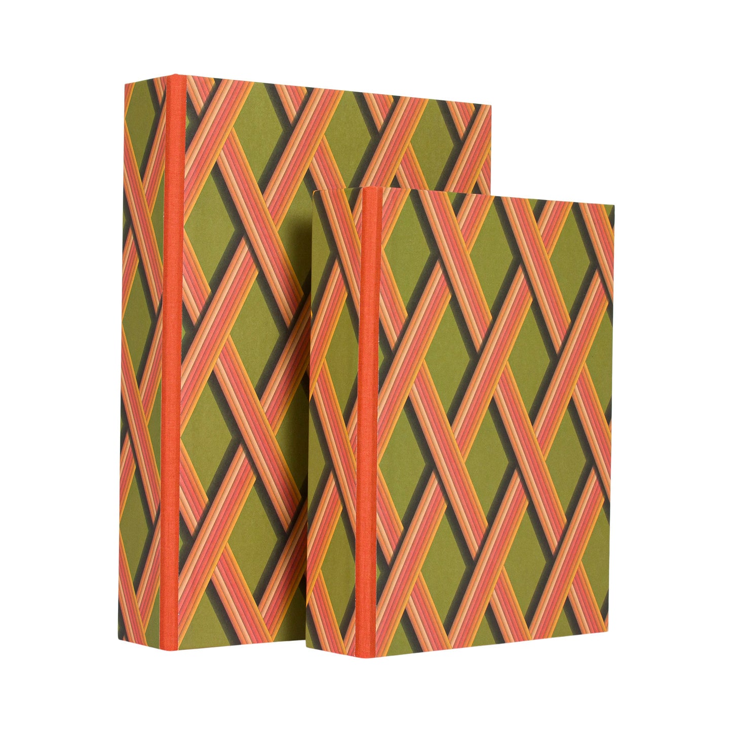 A4 Boxfile - Bright Olive Trellis Work