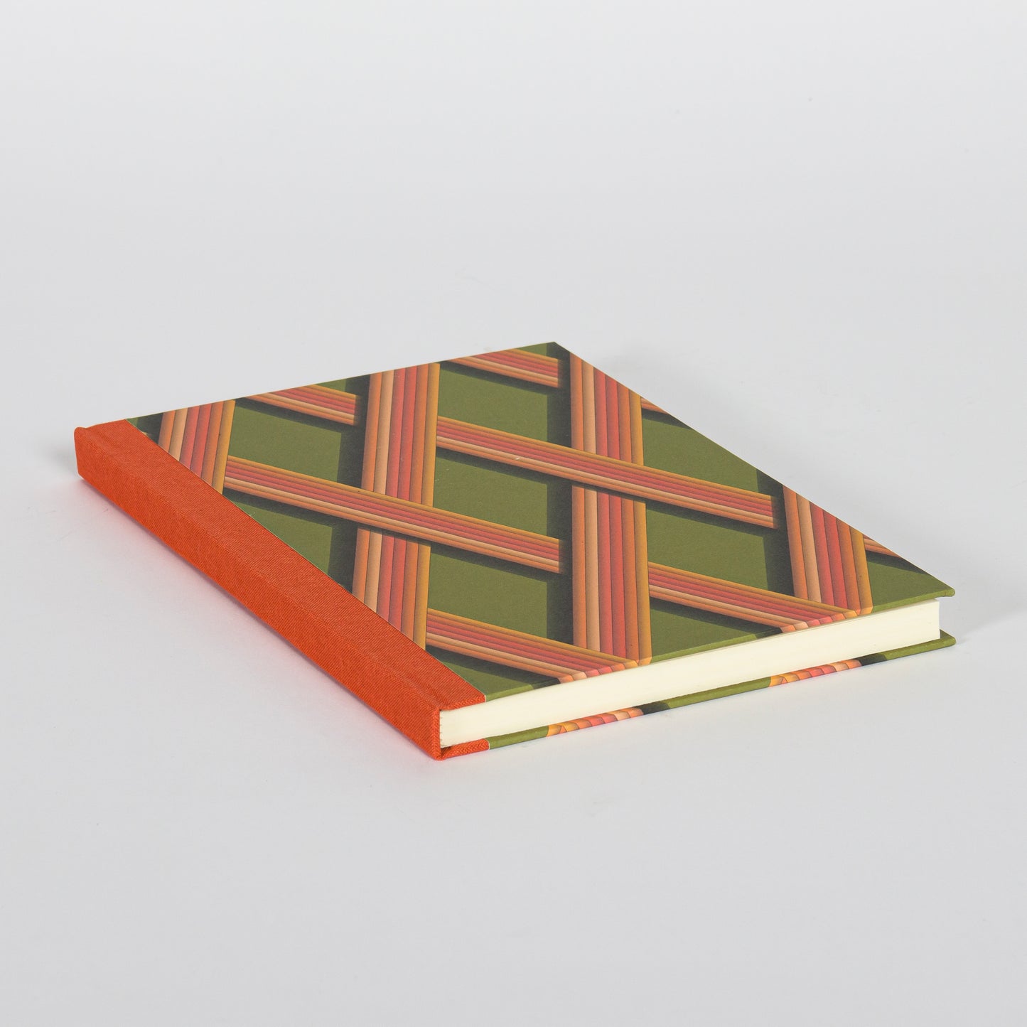 A5 Hardcover Notebook - Bright Olive Trellis Work