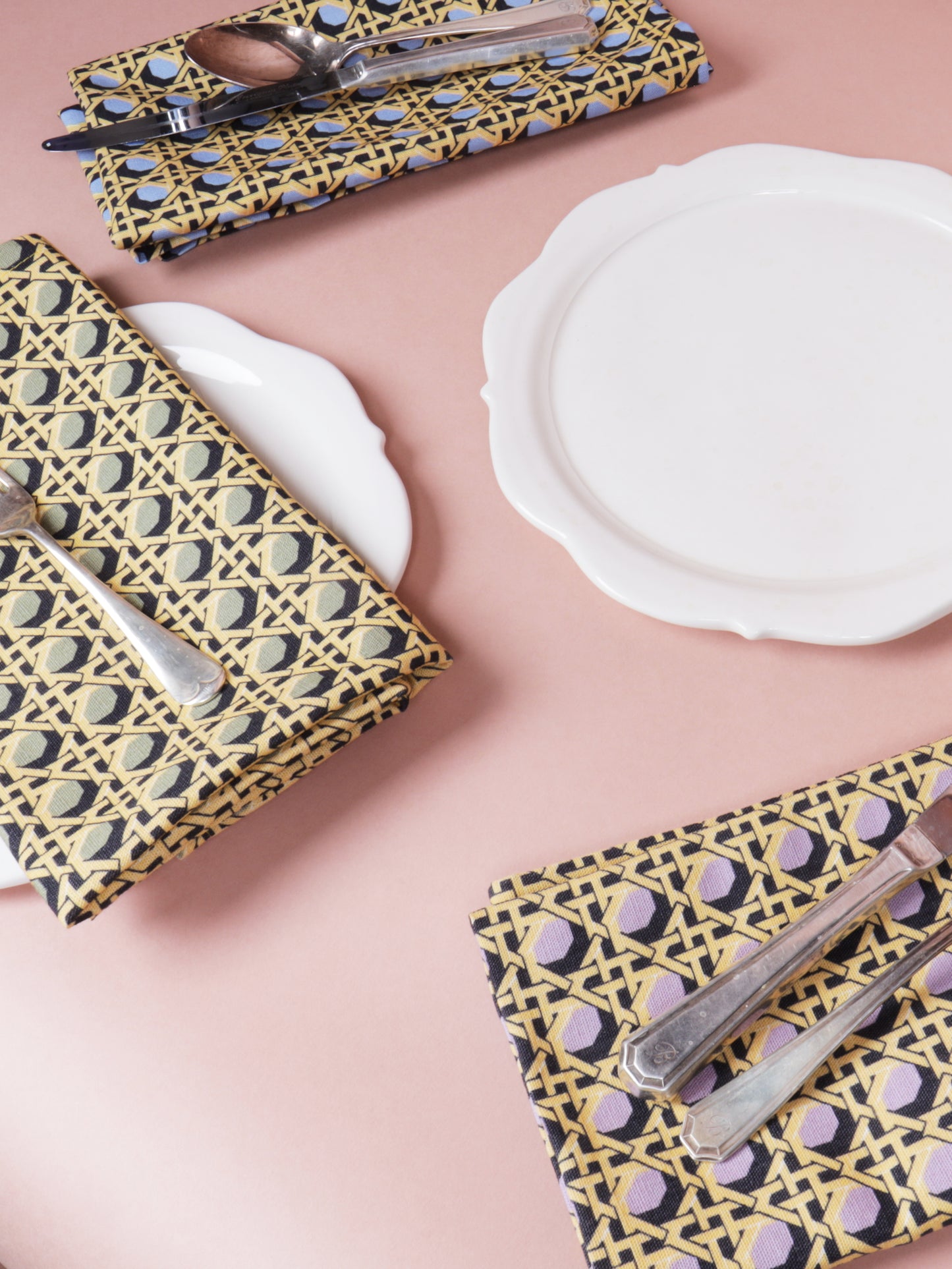 Regency Caning Napkin - Wedgwood Blue