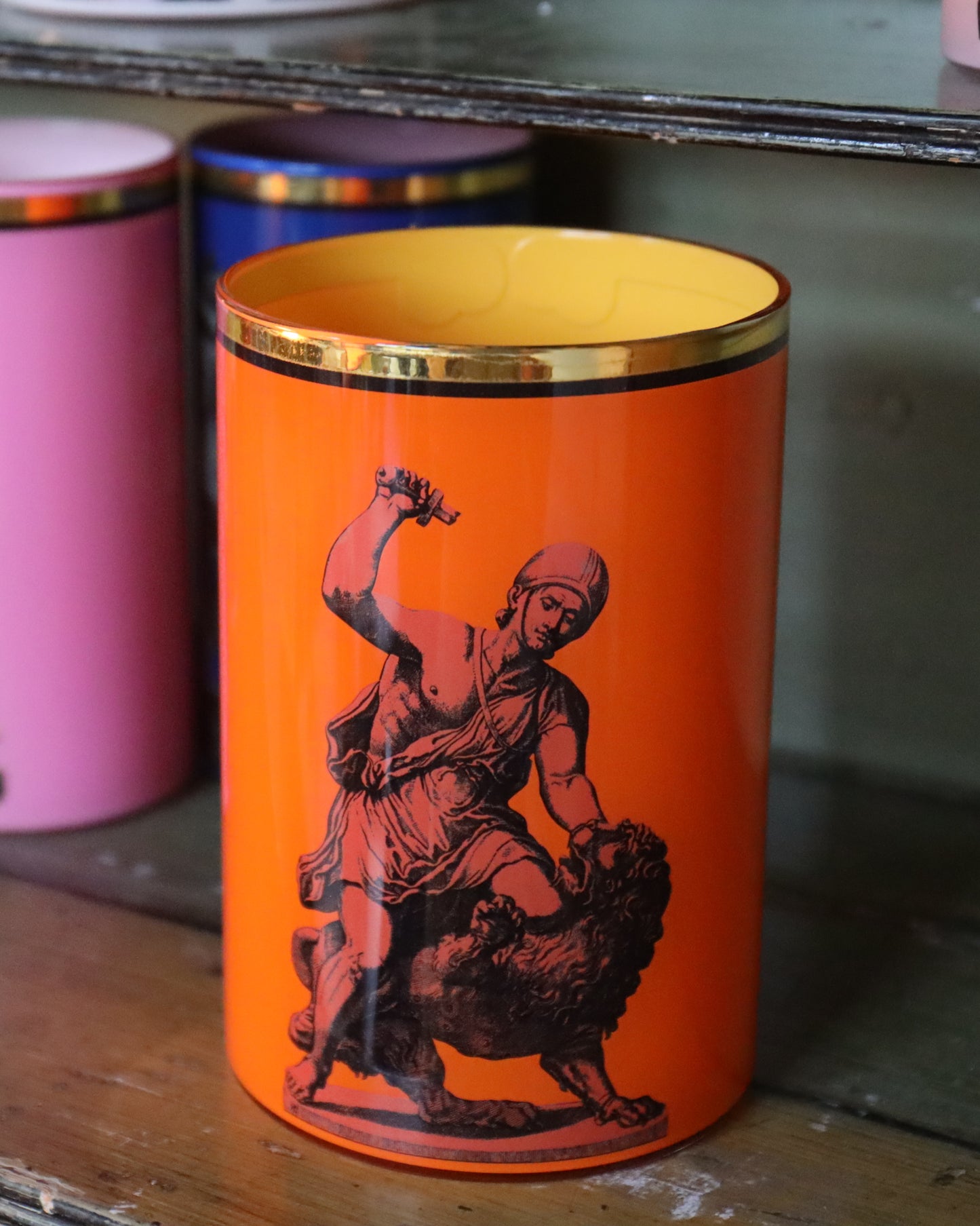 Roman Soldier & Lion Brush Pot - 1st colour edition