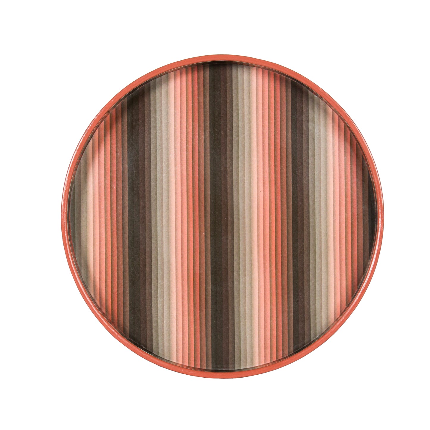 Small Undulating Stripe Tray - Burnt Orange