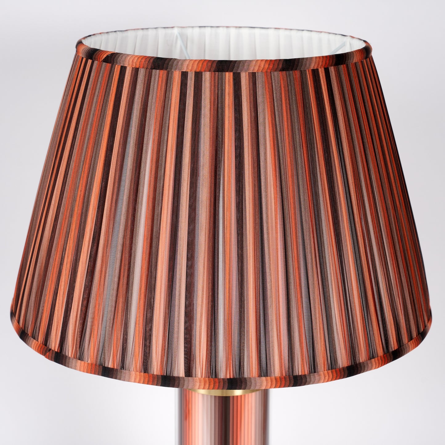 Undulating Stripes - Orange Glass & Brass Lamp