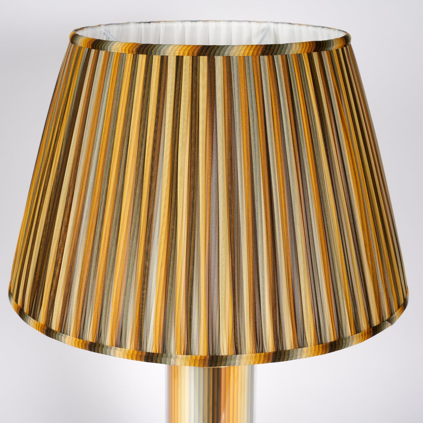 Undulating Stripes - Yellow Glass & Brass Lamp