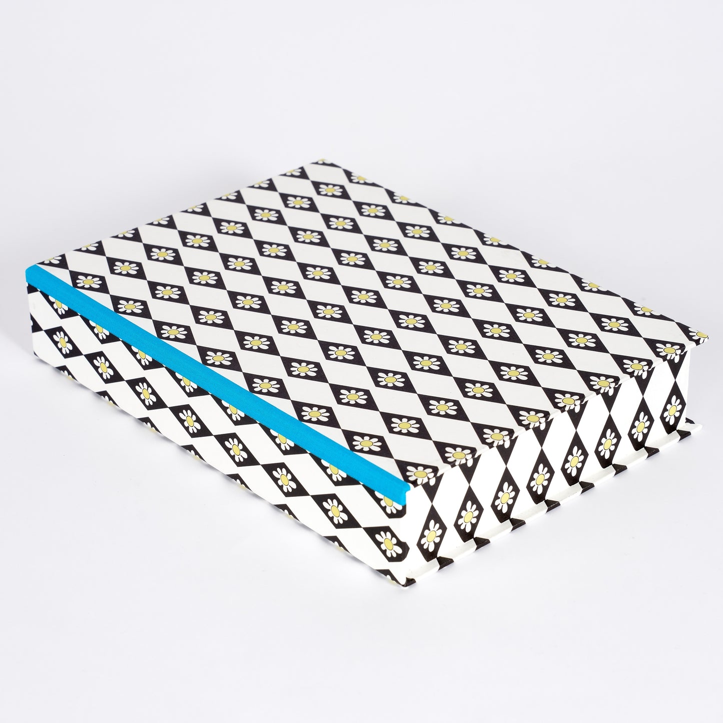 A4 Boxfile - Black Diamond Daisy - Blue