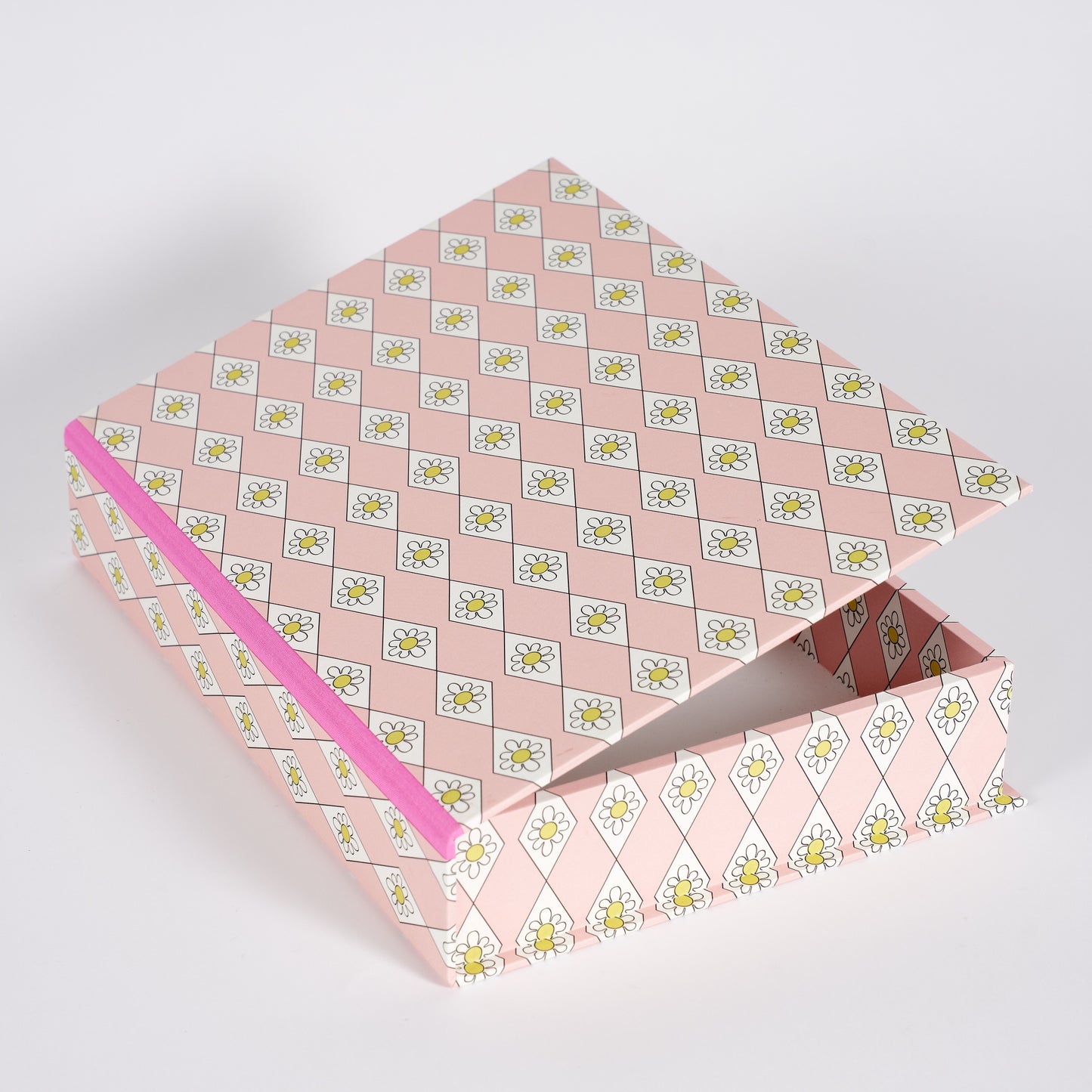 A4 Boxfile - Pink Diamond Daisy - Pink