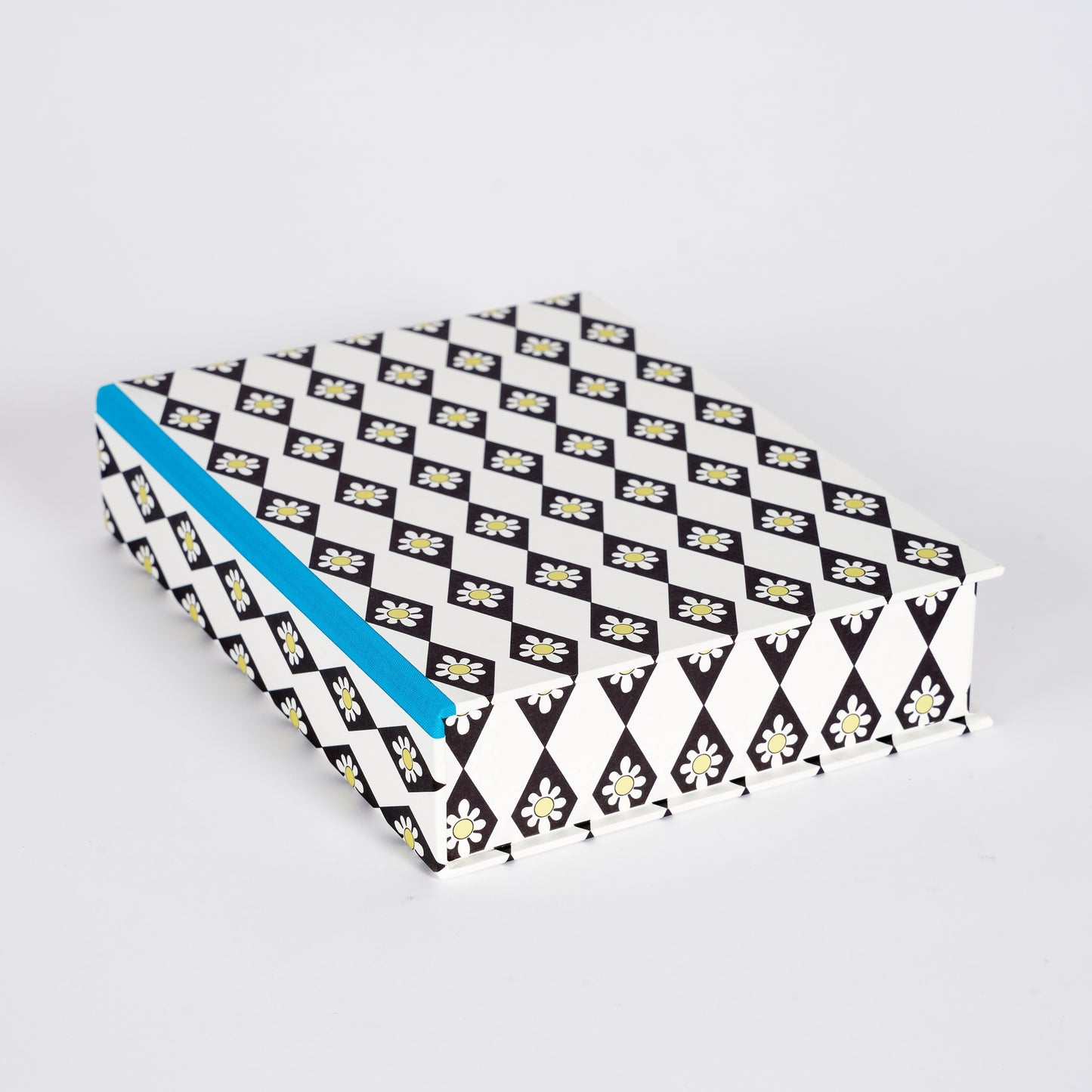 A5 Boxfile - Black Diamond Daisy - Blue