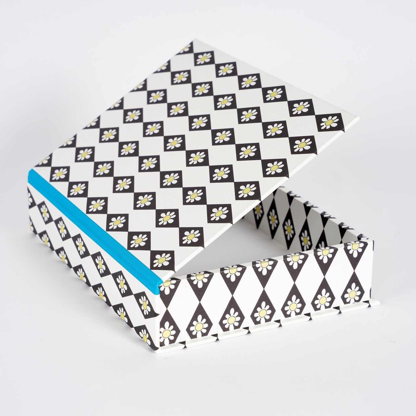 A5 Boxfile - Black Diamond Daisy - Blue