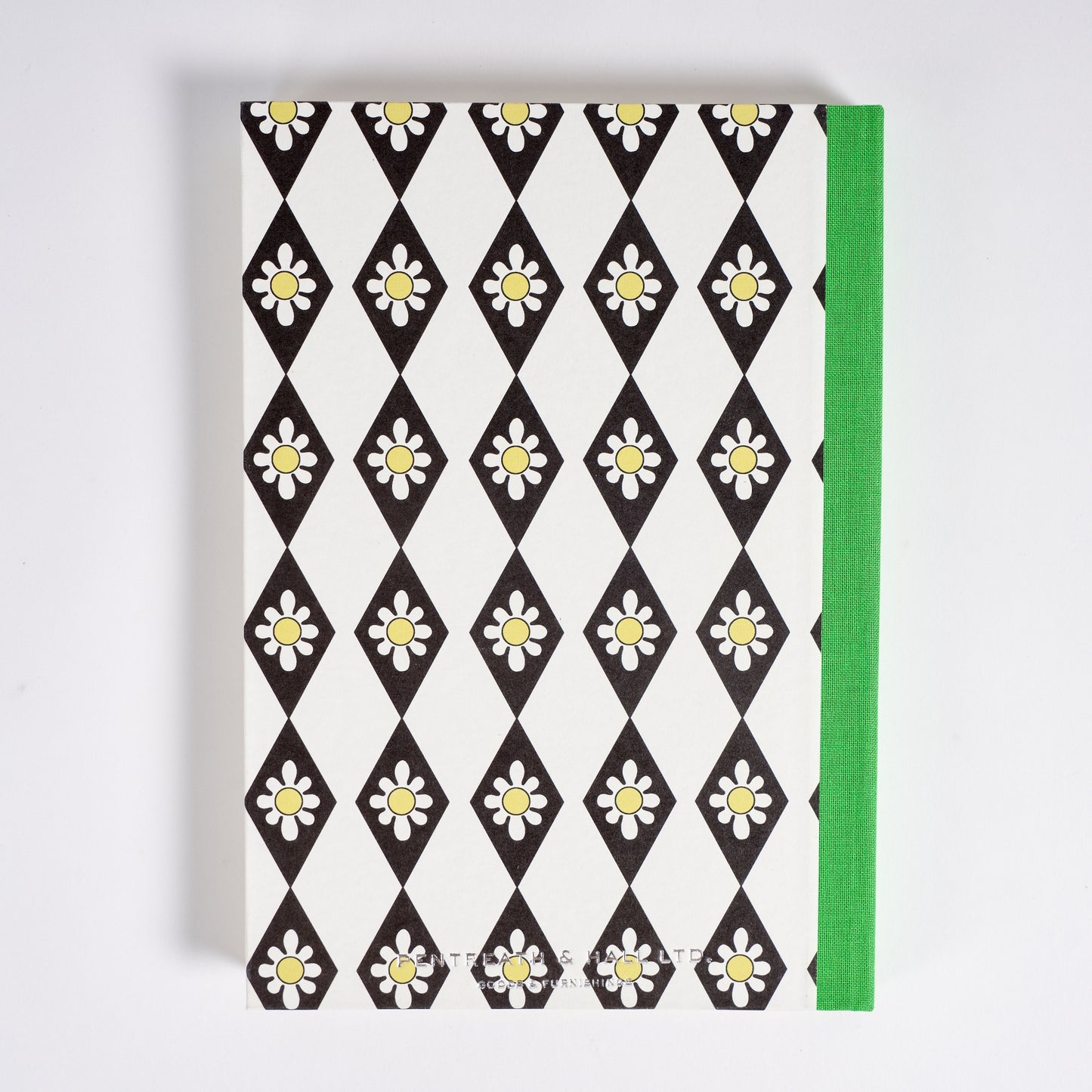 A5 Hardcover Notebook Black Diamond Daisy - Green Grass