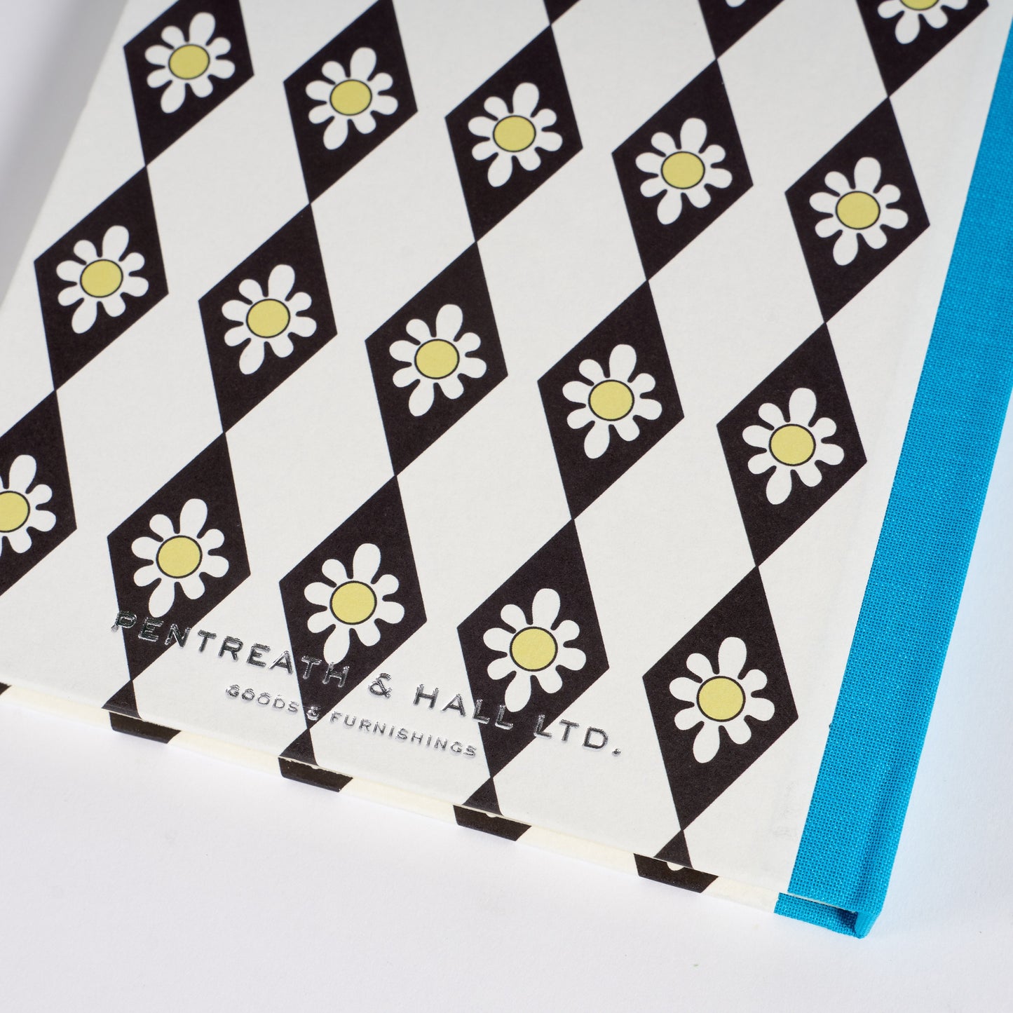 A5 Hardcover Notebook Black Diamond Daisy - Blue