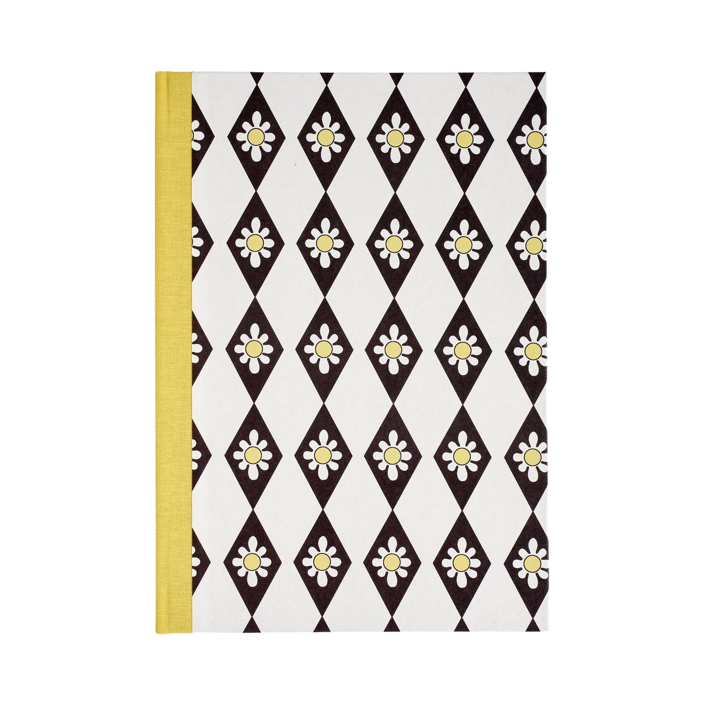A5 Hardcover Notebook Black Diamond Daisy - Yellow