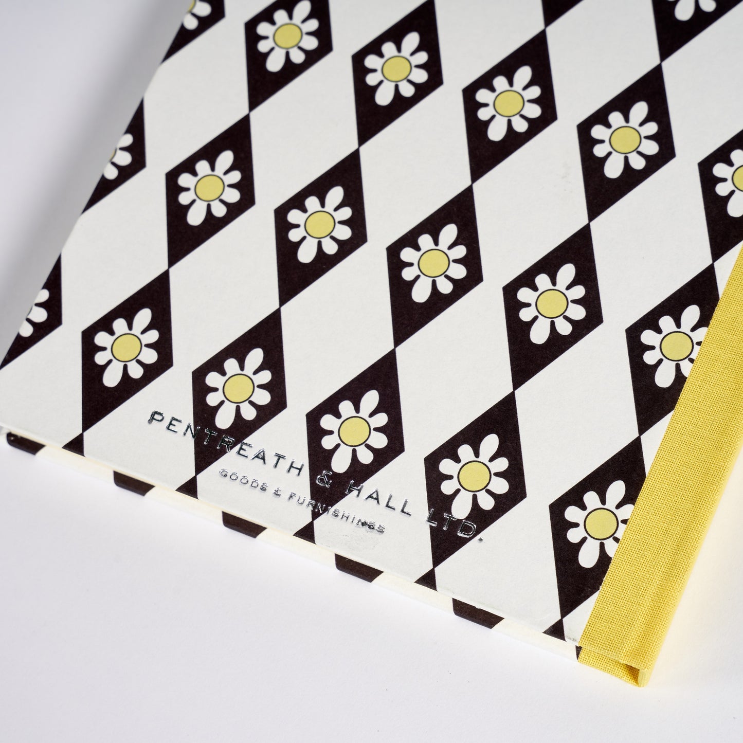 A5 Hardcover Notebook Black Diamond Daisy - Yellow