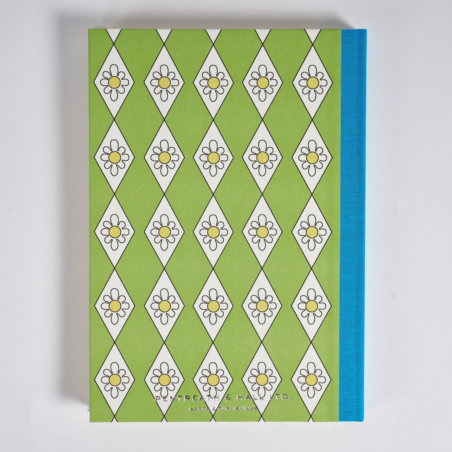 A5 Hardcover Notebook Green Diamond Daisy - Blue