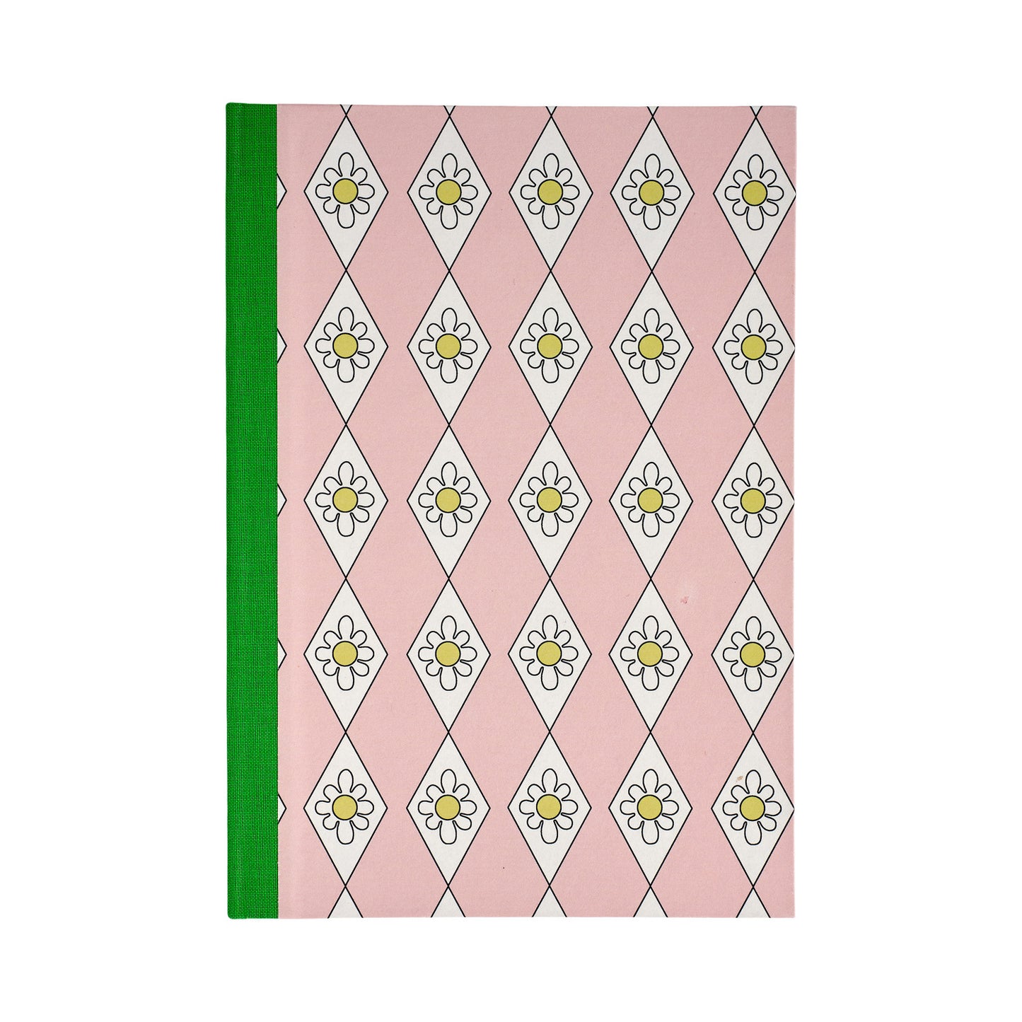 A5 Hardcover Notebook Pink Diamond Daisy - Green Grass