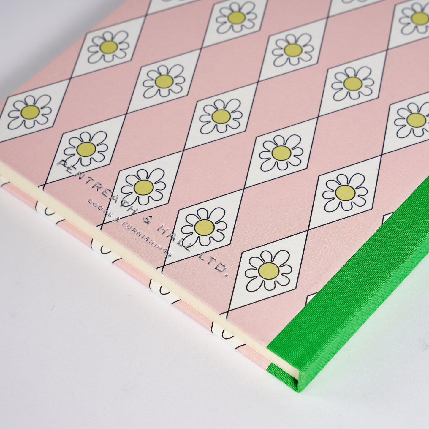 A5 Hardcover Notebook Pink Diamond Daisy - Green Grass