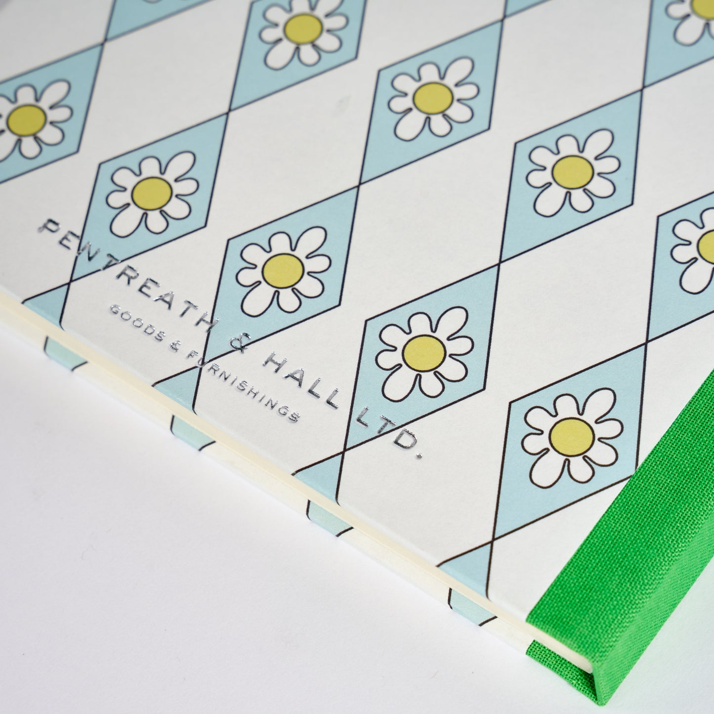 A5 Hardcover Notebook Blue Diamond Daisy - Green Grass