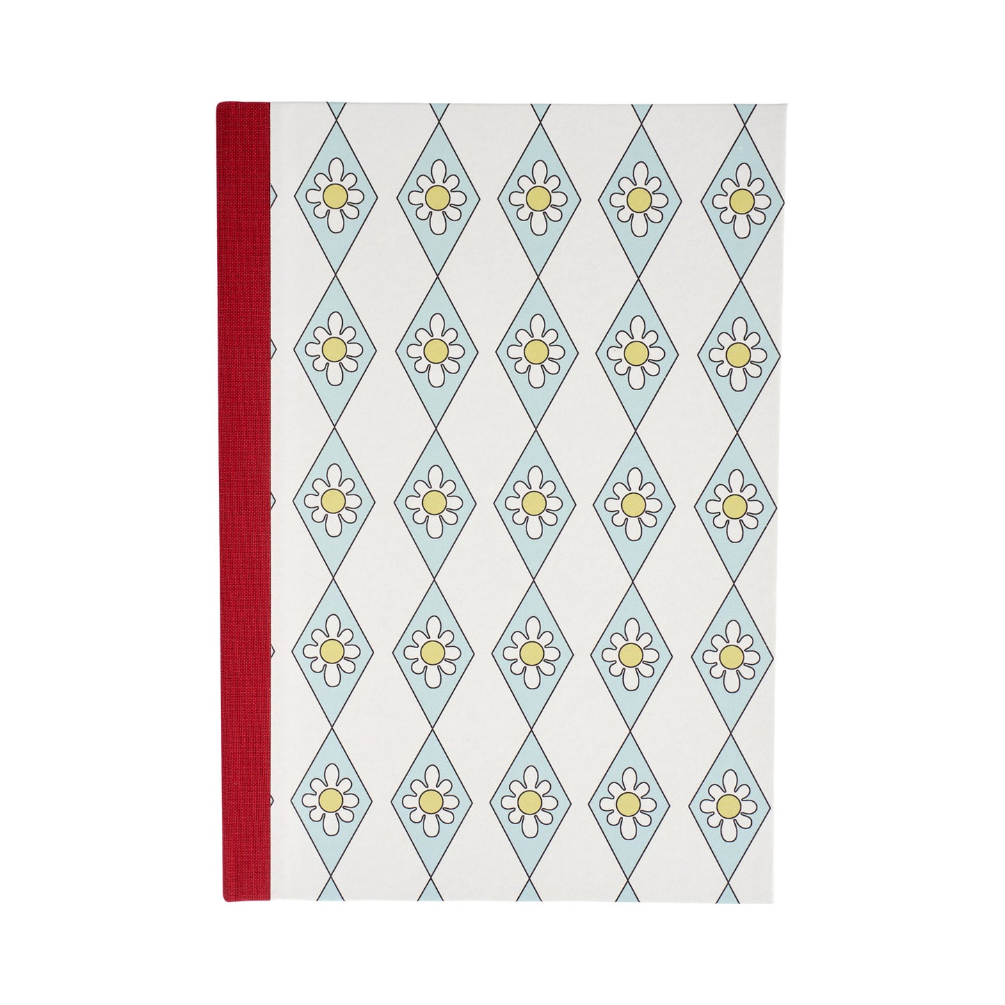 A5 Hardcover Notebook Blue Diamond Daisy - Red