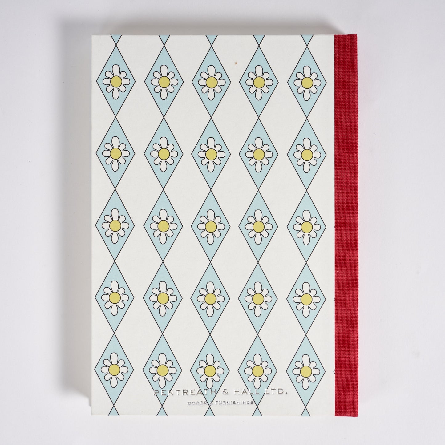 A5 Hardcover Notebook Blue Diamond Daisy - Red