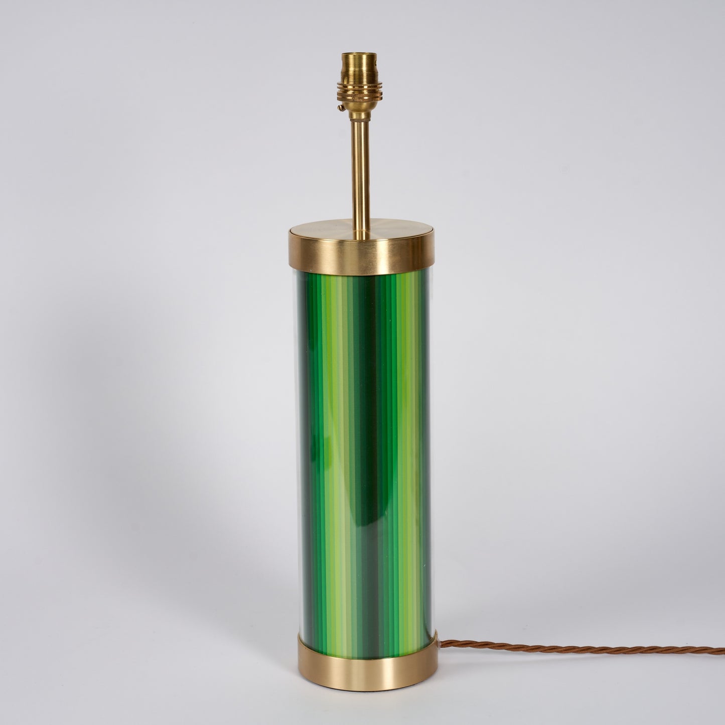 Undulating Stripes - Green Glass & Brass Lamp