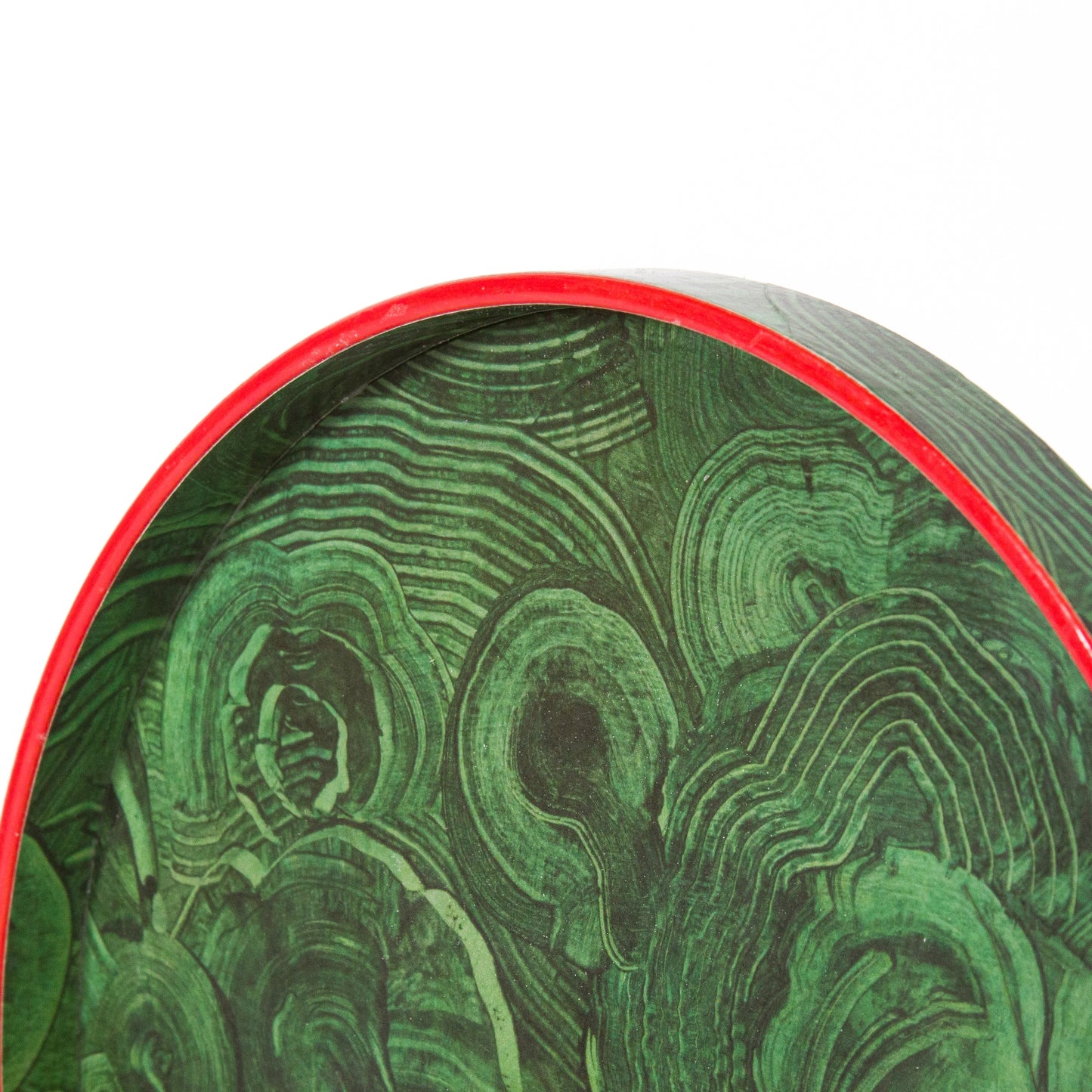 Medium Malachite Tray with Atomic Red Border