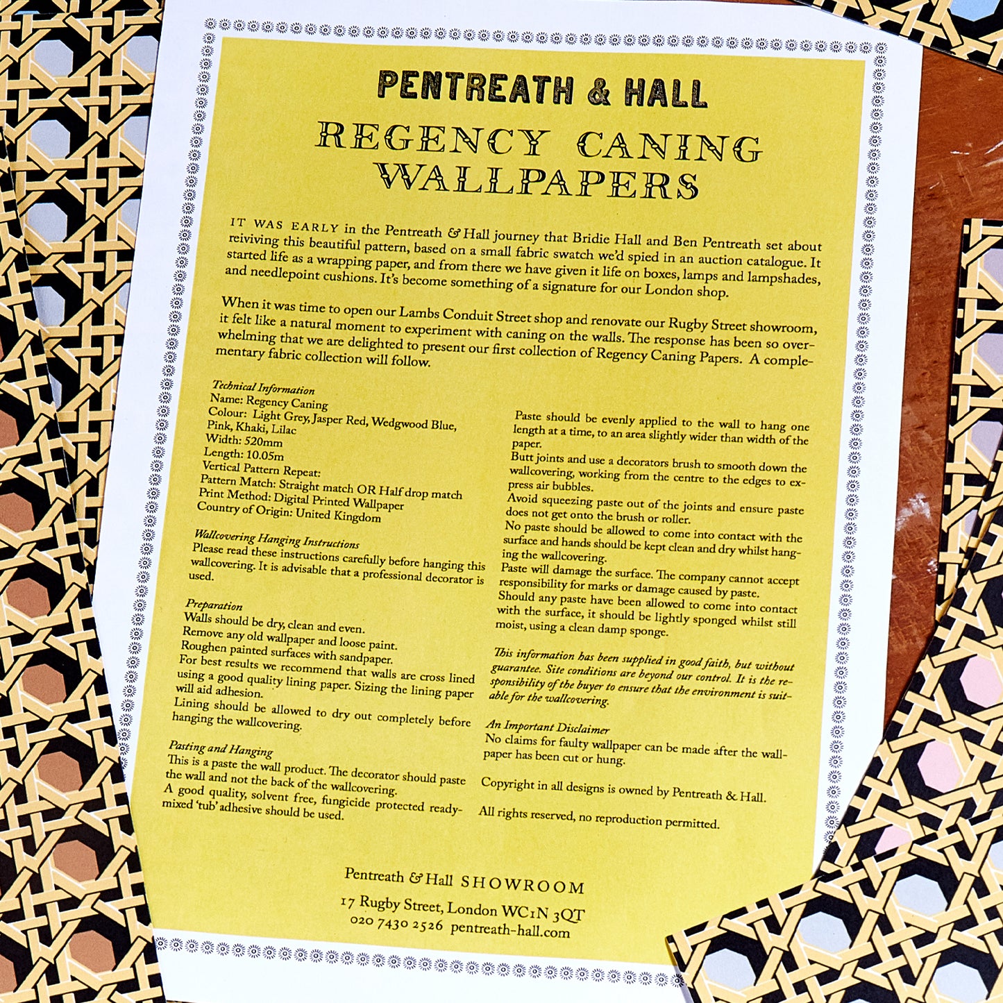 Regency Caning Wallpaper - Sample Pack