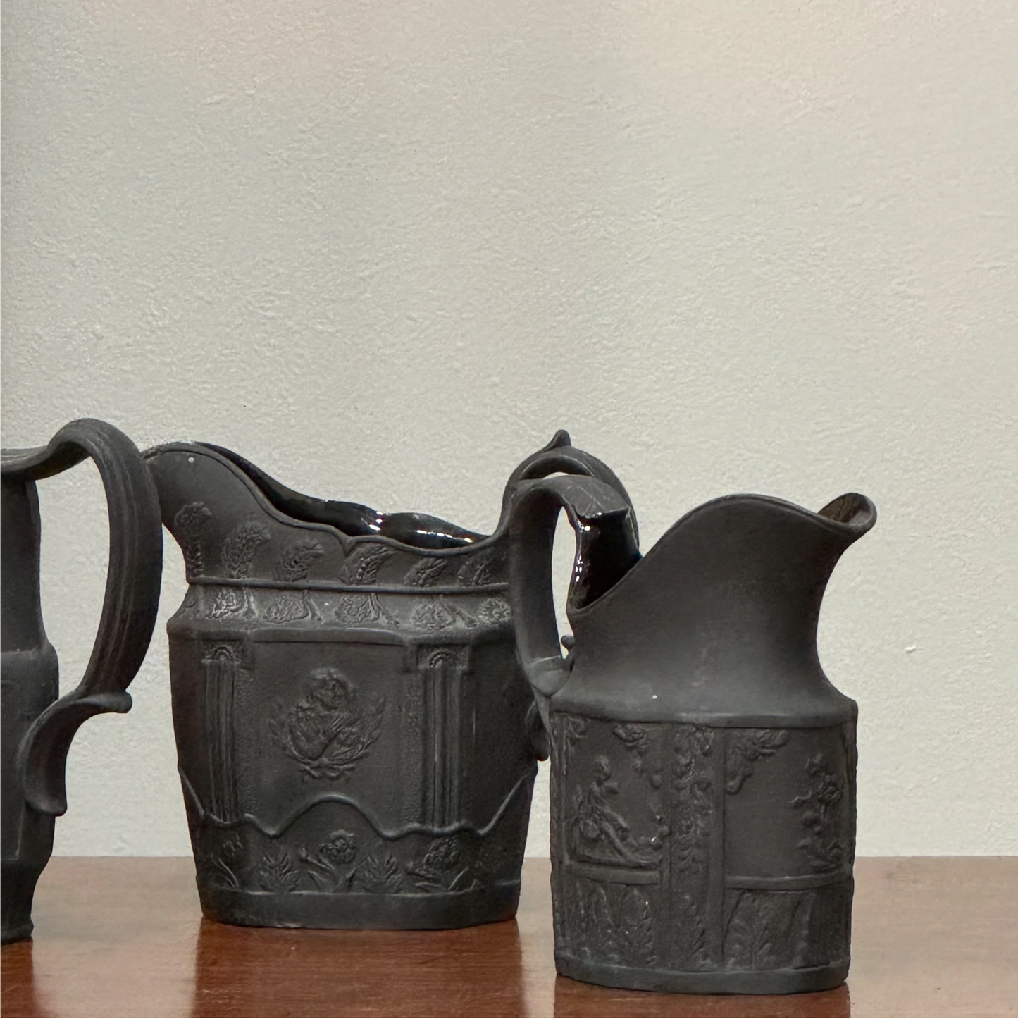 A Collection of Wedgwood Basalt Jugs