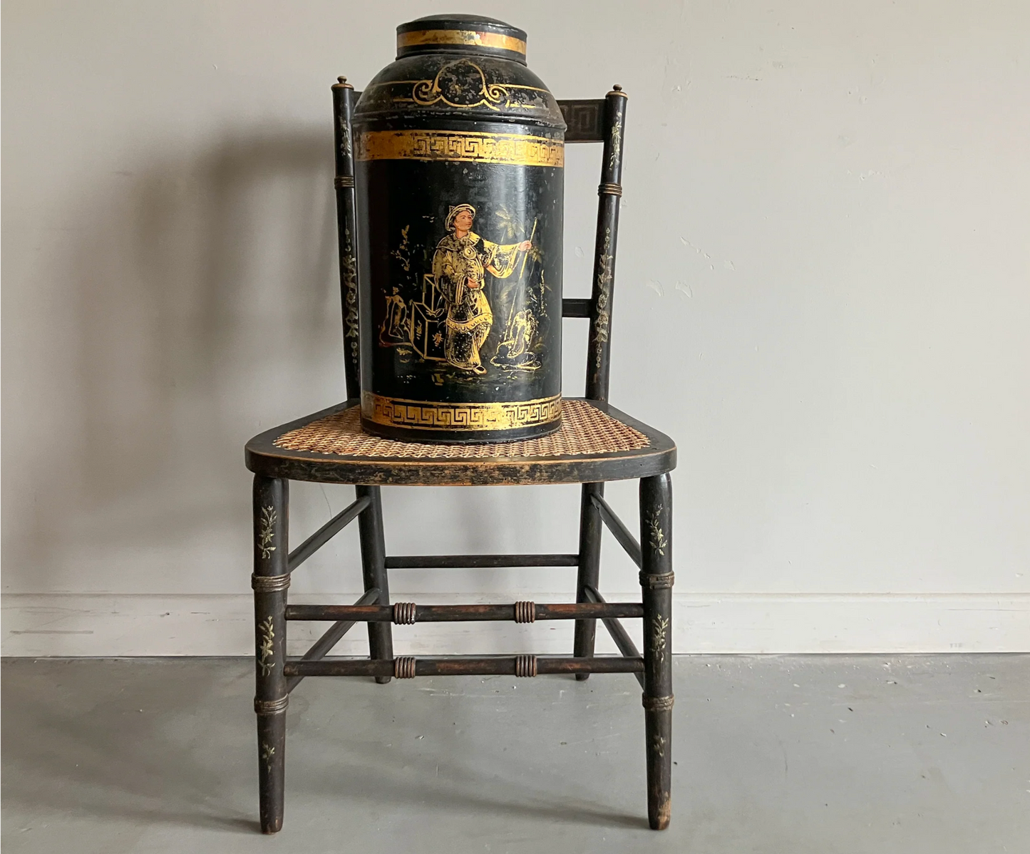 A Large 19th Century Toleware Tea Canister