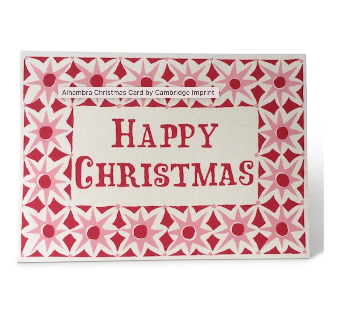 Pack of Ten A6 Cards Alhambra Christmas Pink