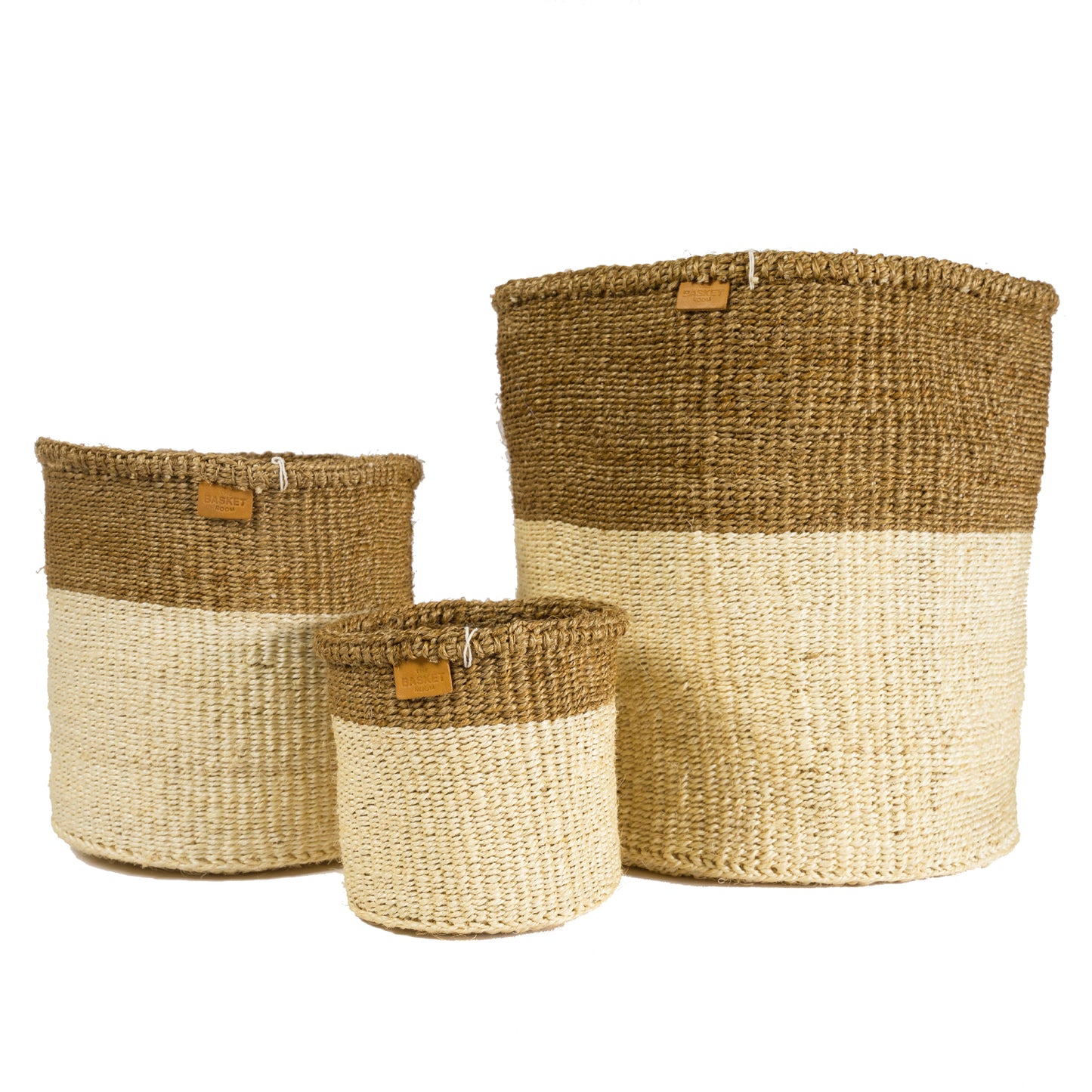 Khaki & White Storage Basket - Medium