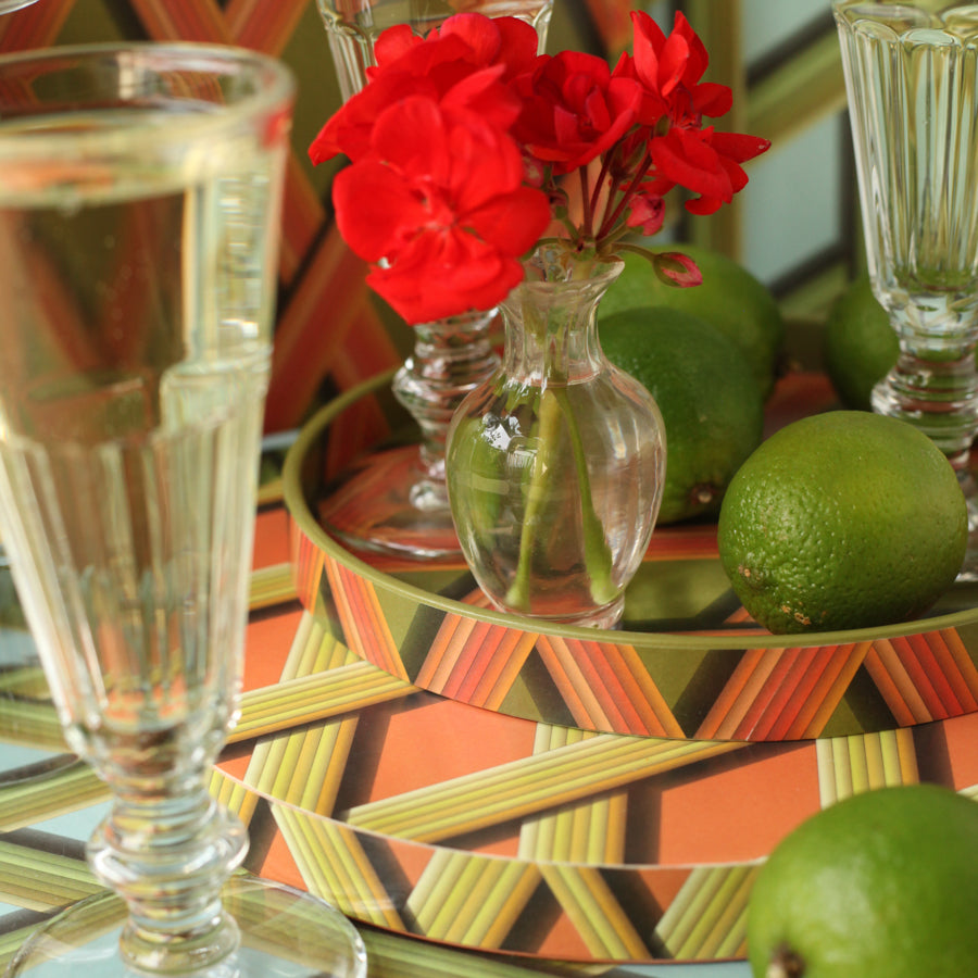 Medium Trellis Work Tray - Bright Olive