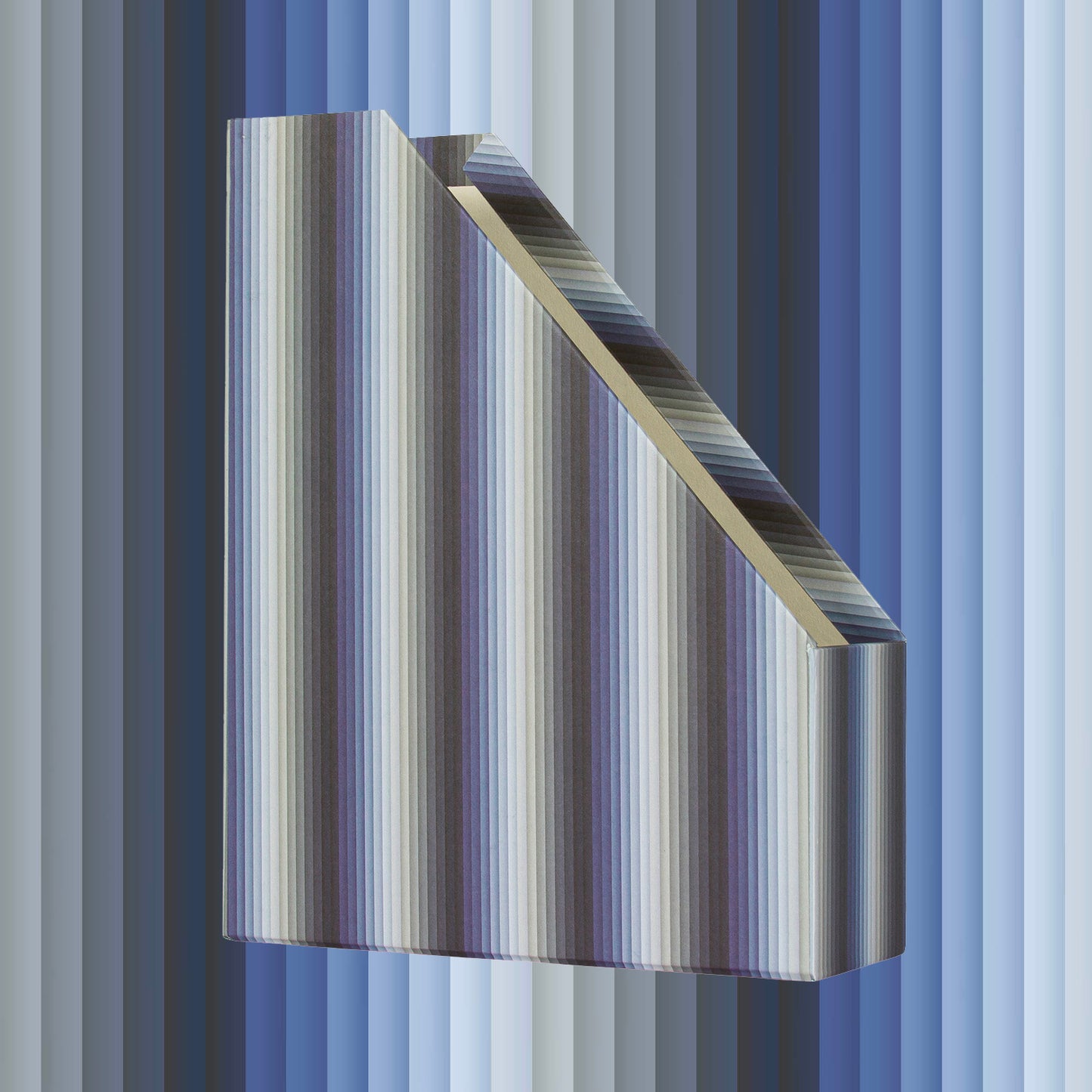 Magazine File - Blue Undulating Stripes