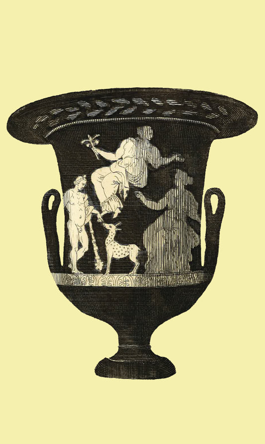Greek Urn Print - Primrose Yellow