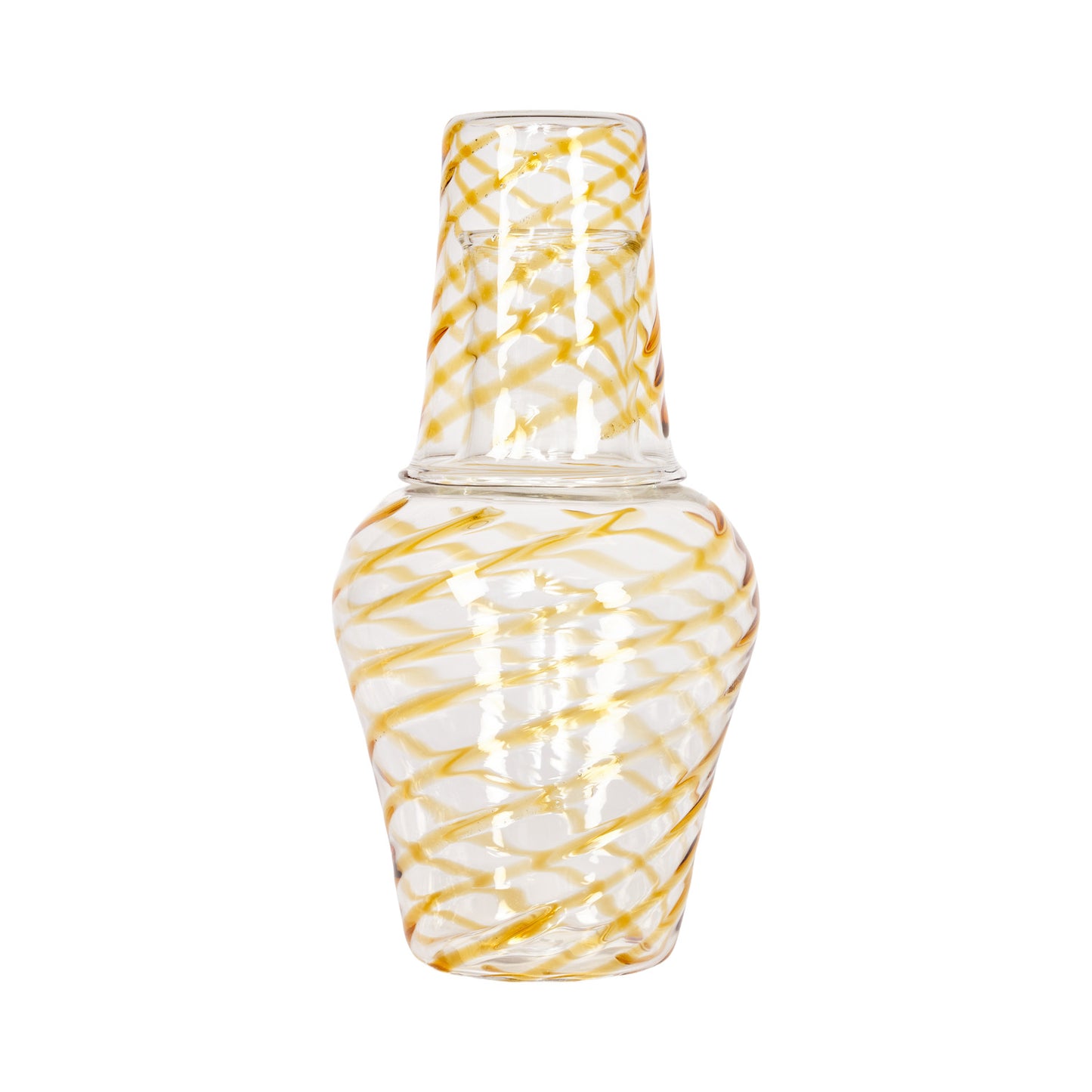 Swirl Carafe & Glass - Amber