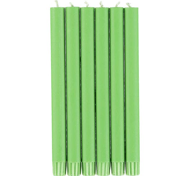 Grass Green Dinner Candles - Pack of 6