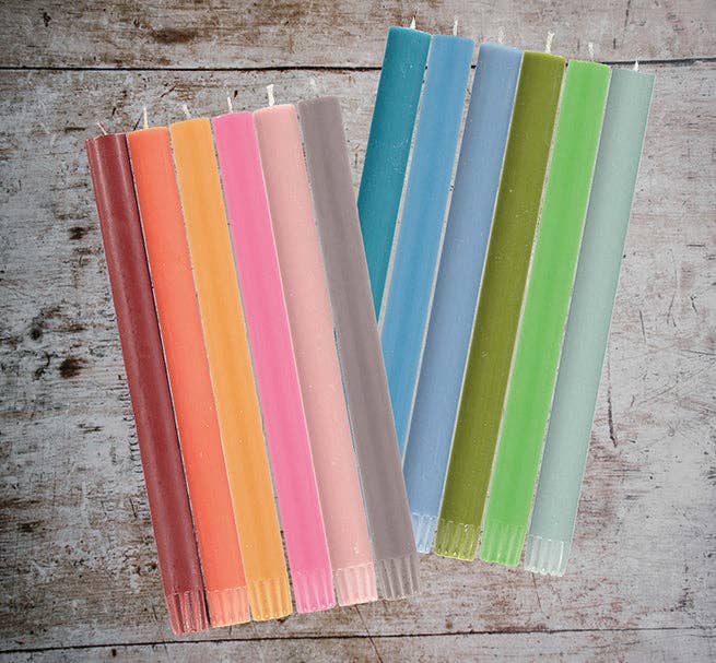 Mixed Set Warm Rainbow Dinner Candles - Pack of 6