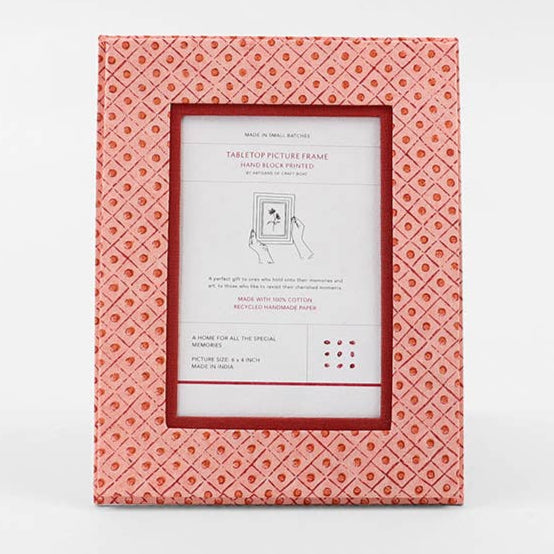 Block Printed Picture Frame - Dot & Grid
