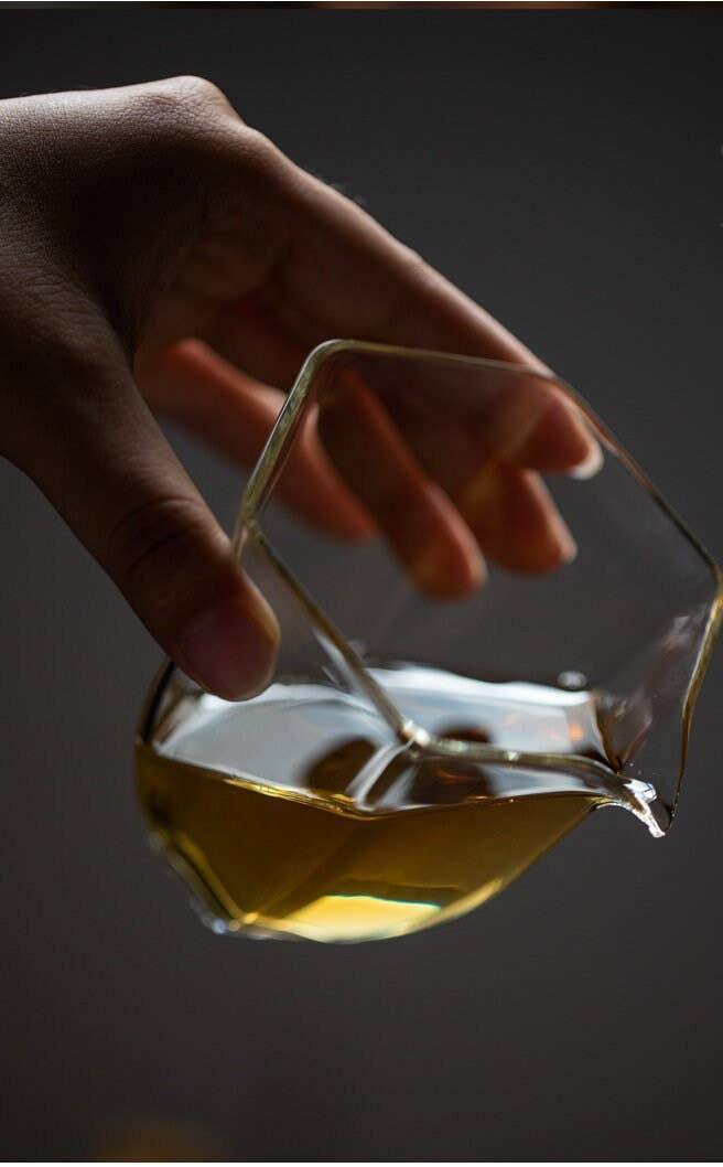 Handmade Hexagon Glass Pitcher: Tall