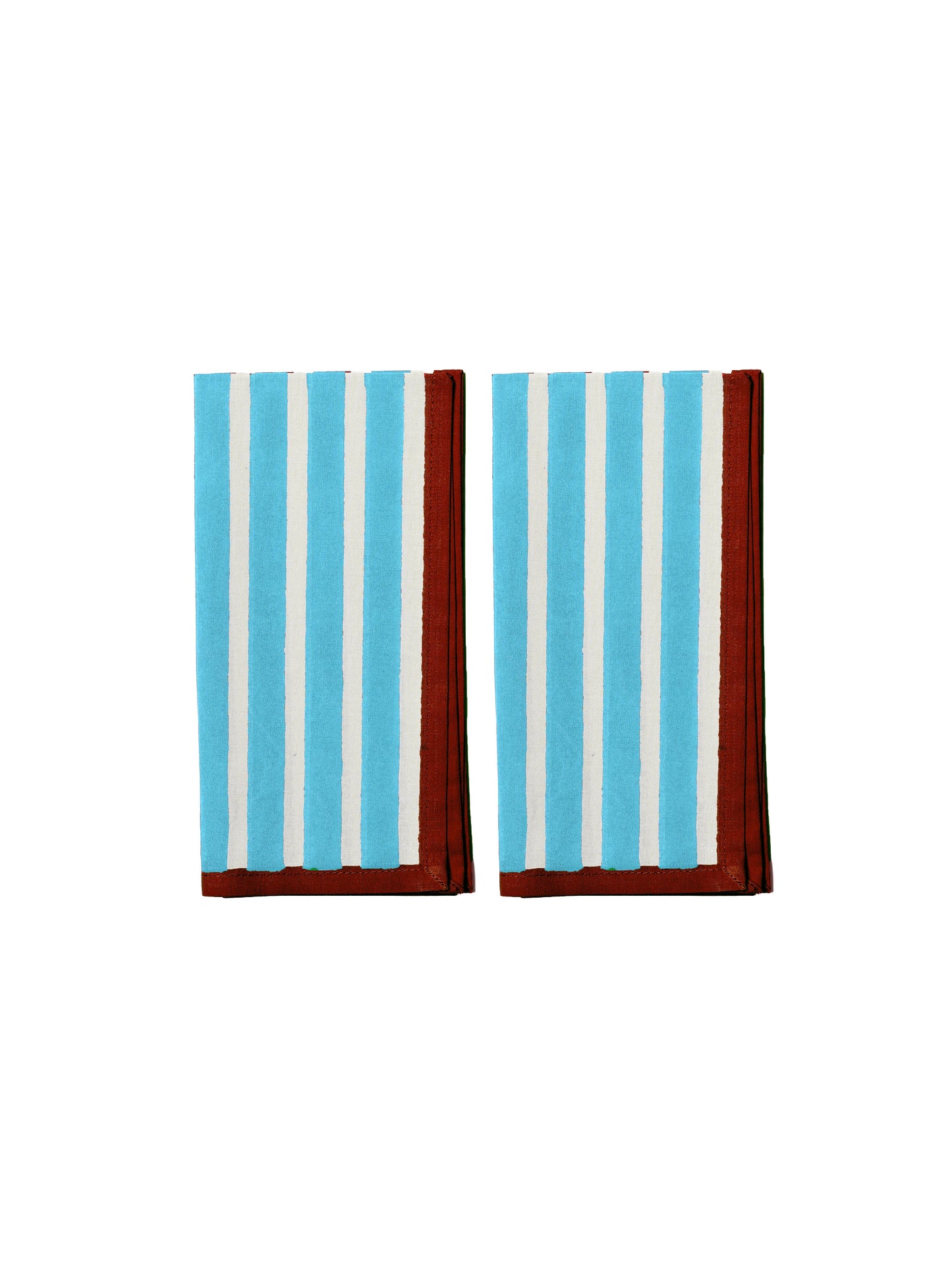 Block Stripes Napkins: Crimson Red/Blush